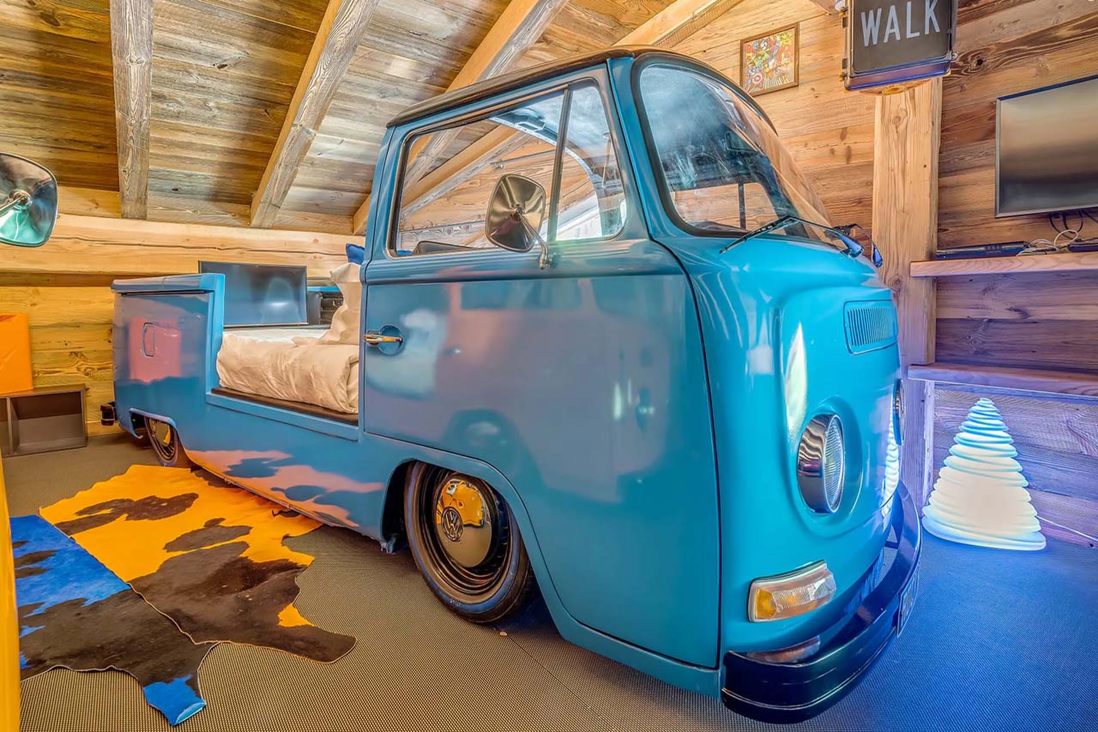 VW double bed at Chalet Rock n' Love in Tignes