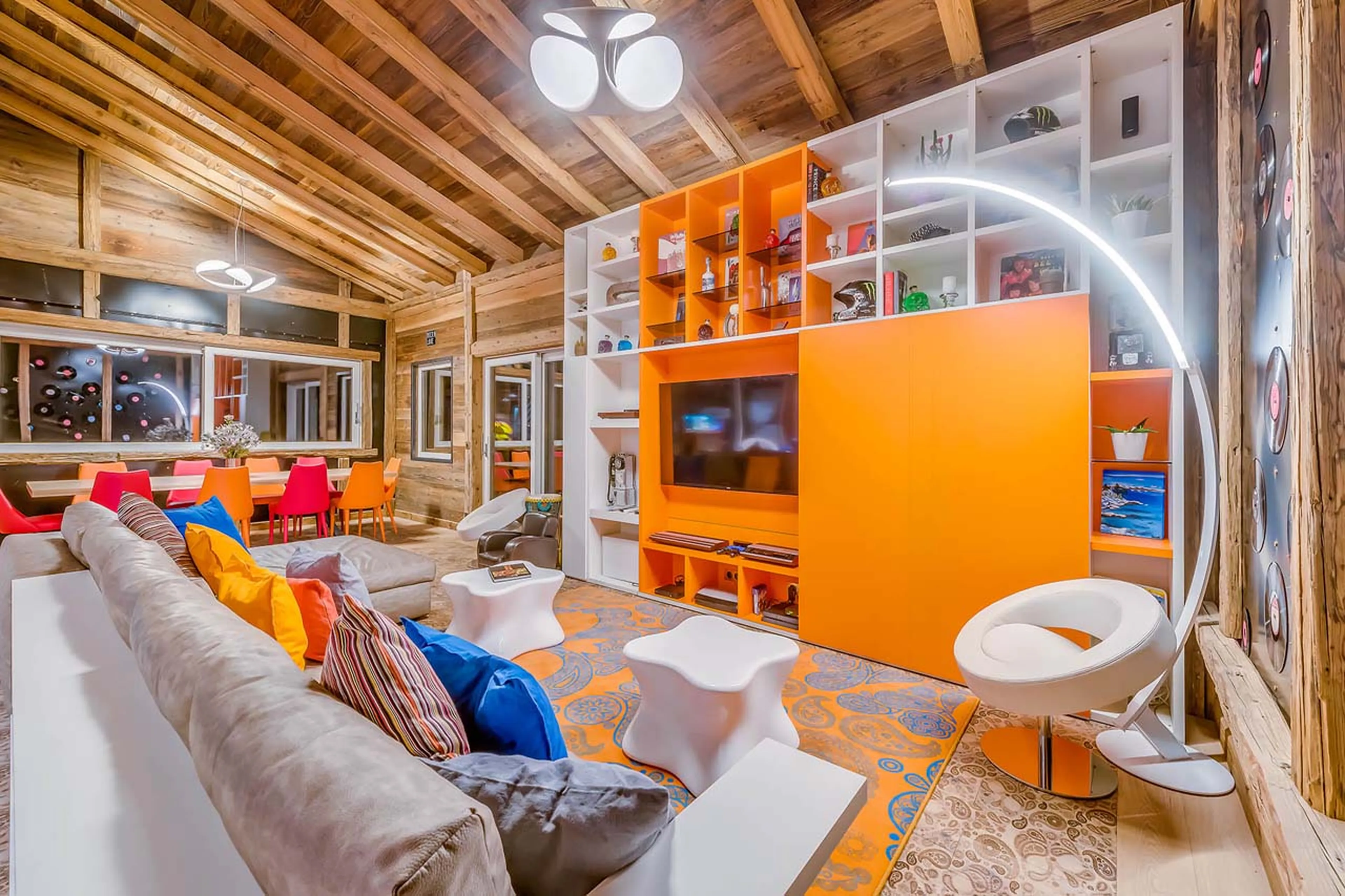 TV in living area at Chalet Rock n' Love in Tignes