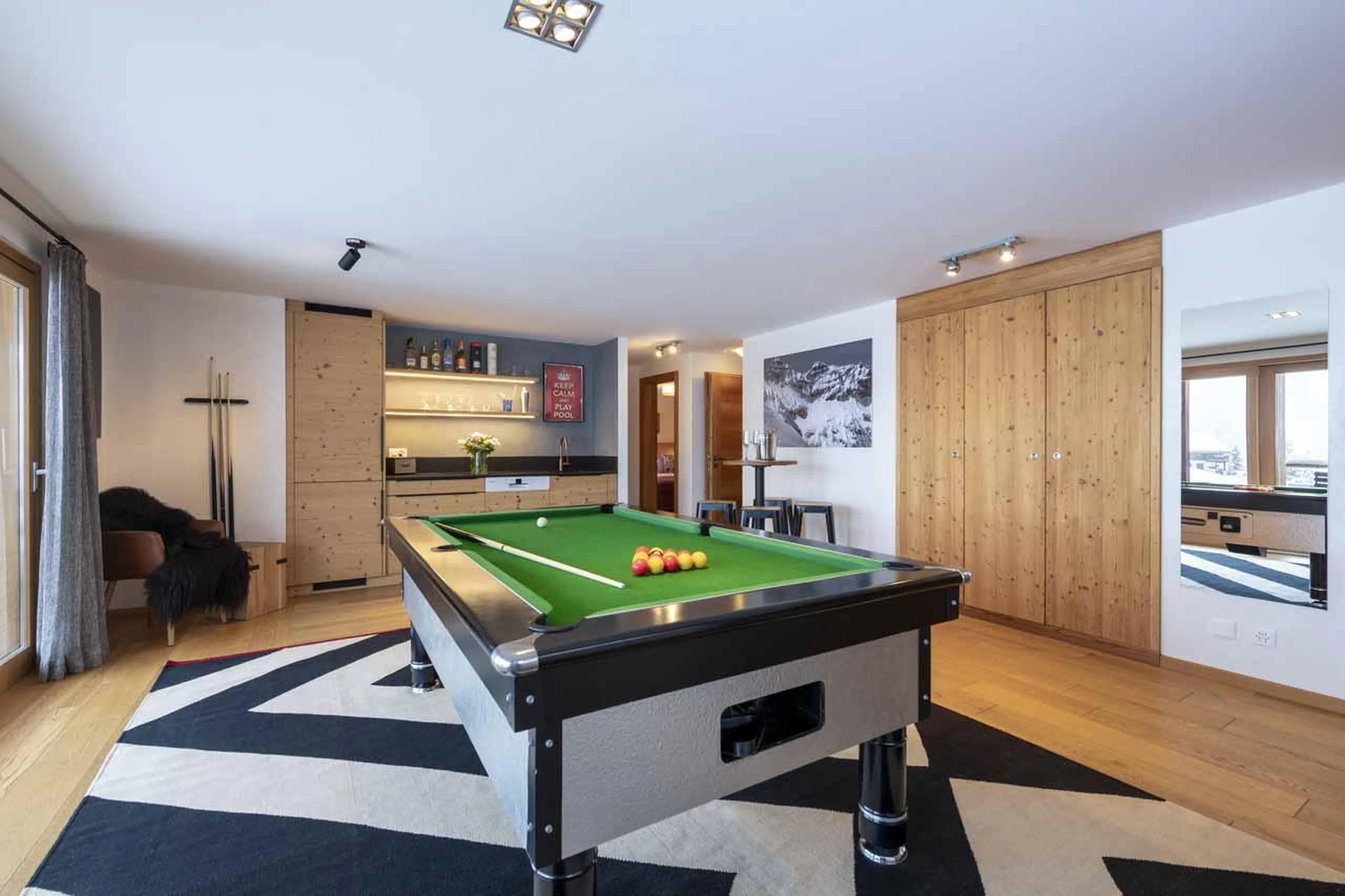 Pool table at Chalet Rock in Verbier