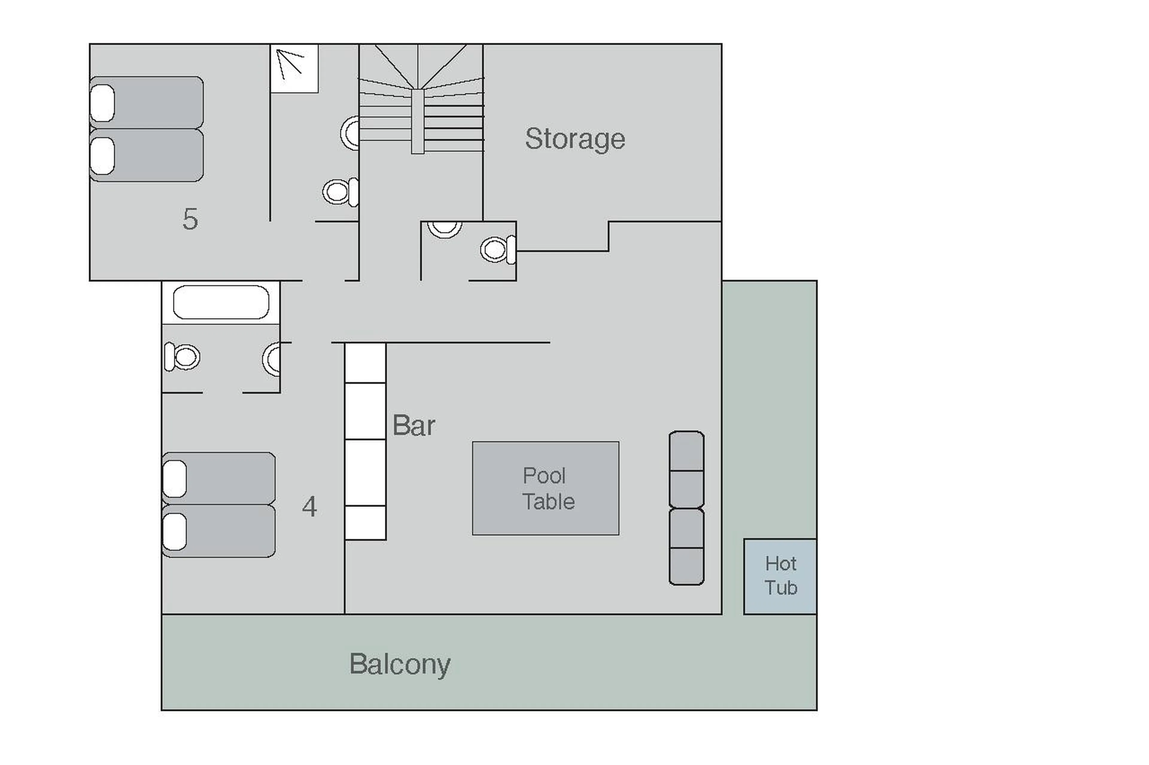 Level 0 floor plan of Chalet Rock in Verbier