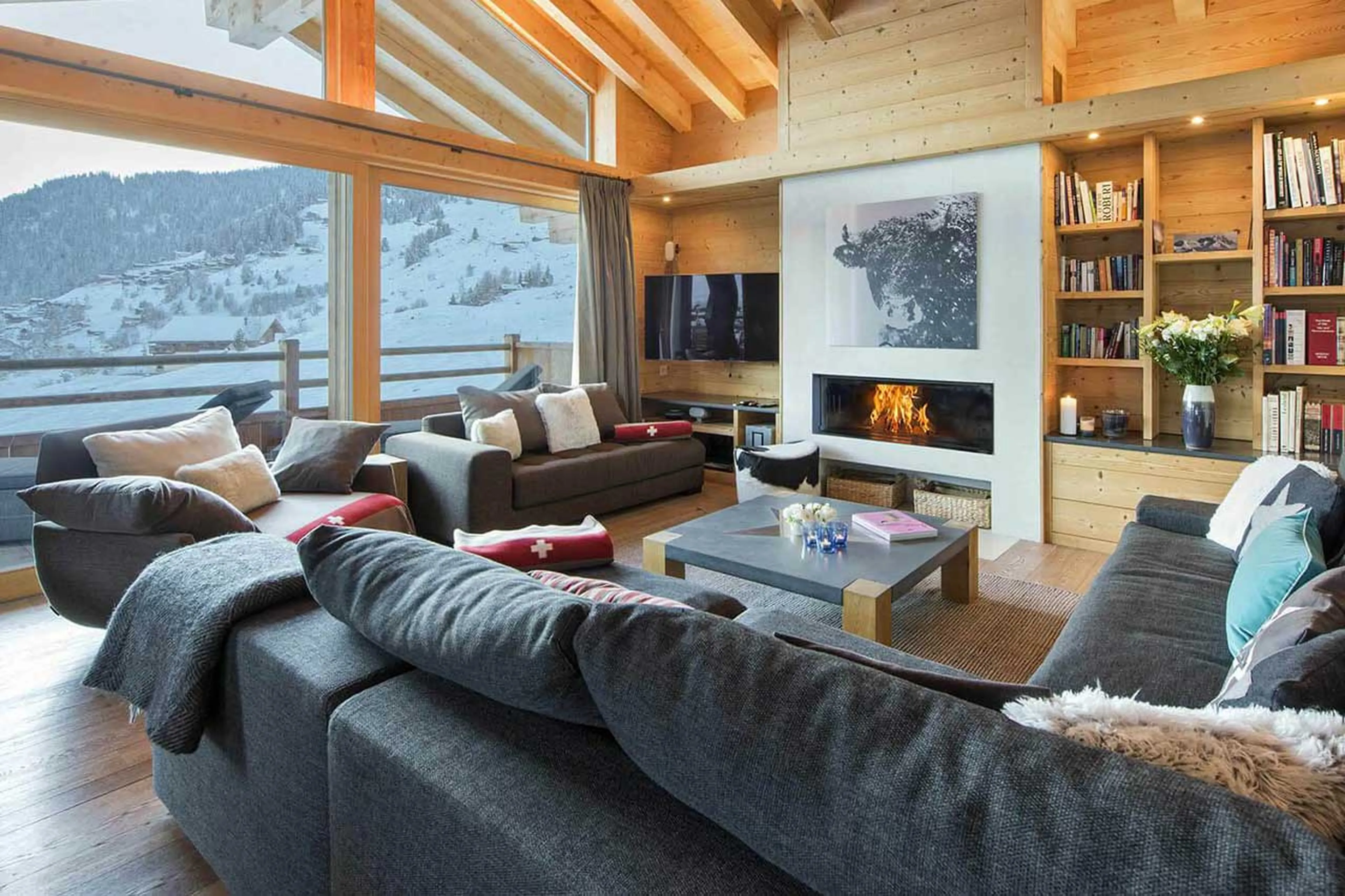 Living room at Chalet Rock in Verbier