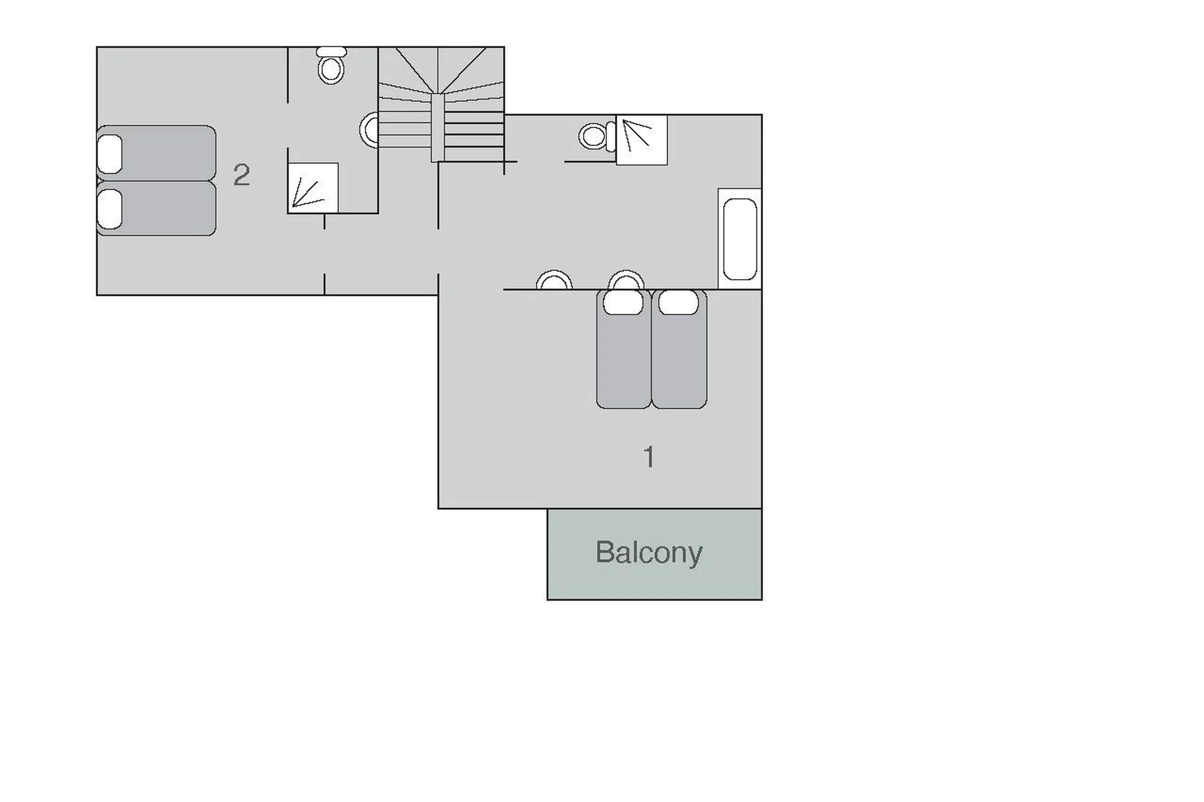 Level 2 floor plan of Chalet Rock in Verbier
