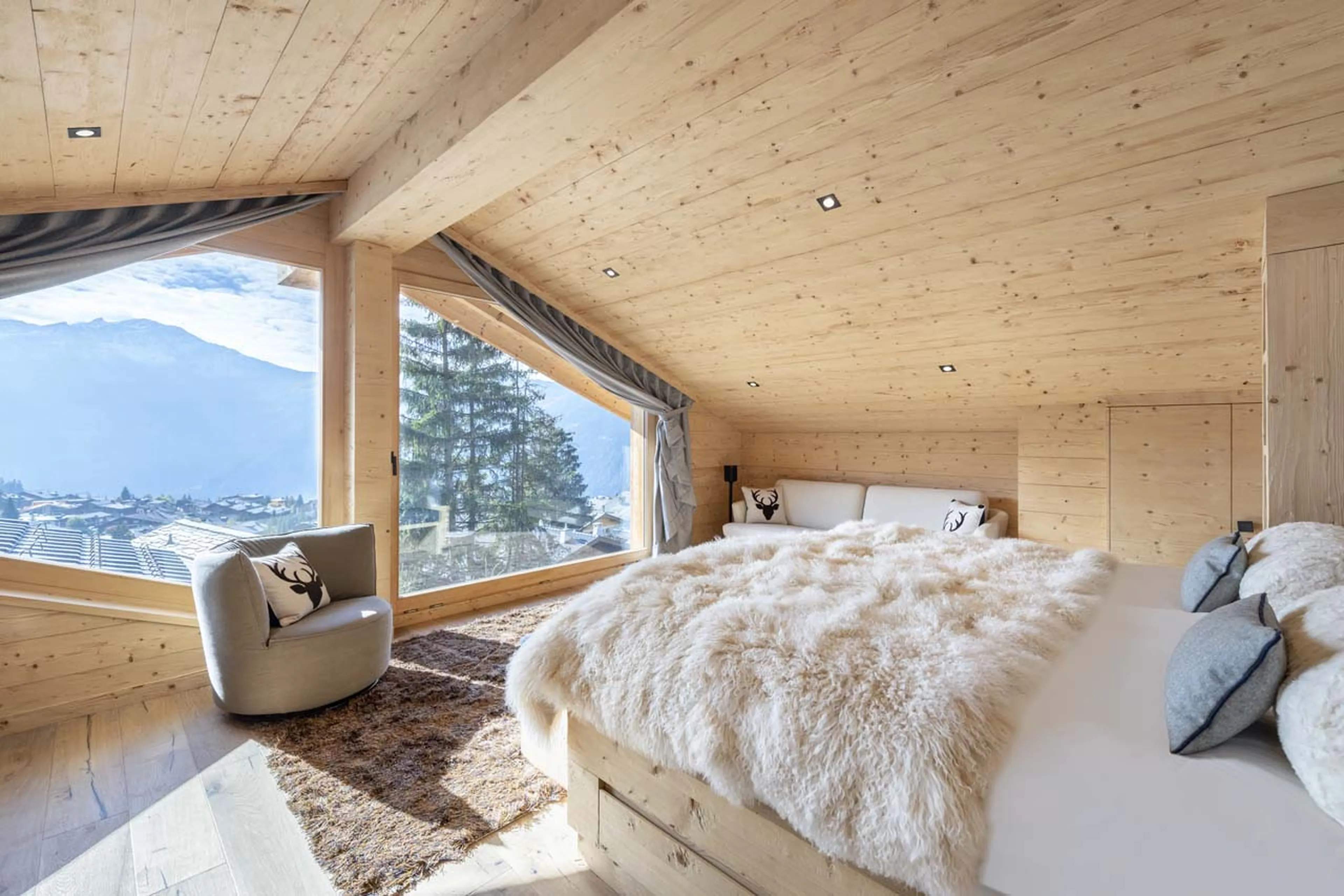 Views from master bedroom at Chalet Roselle in Verbier