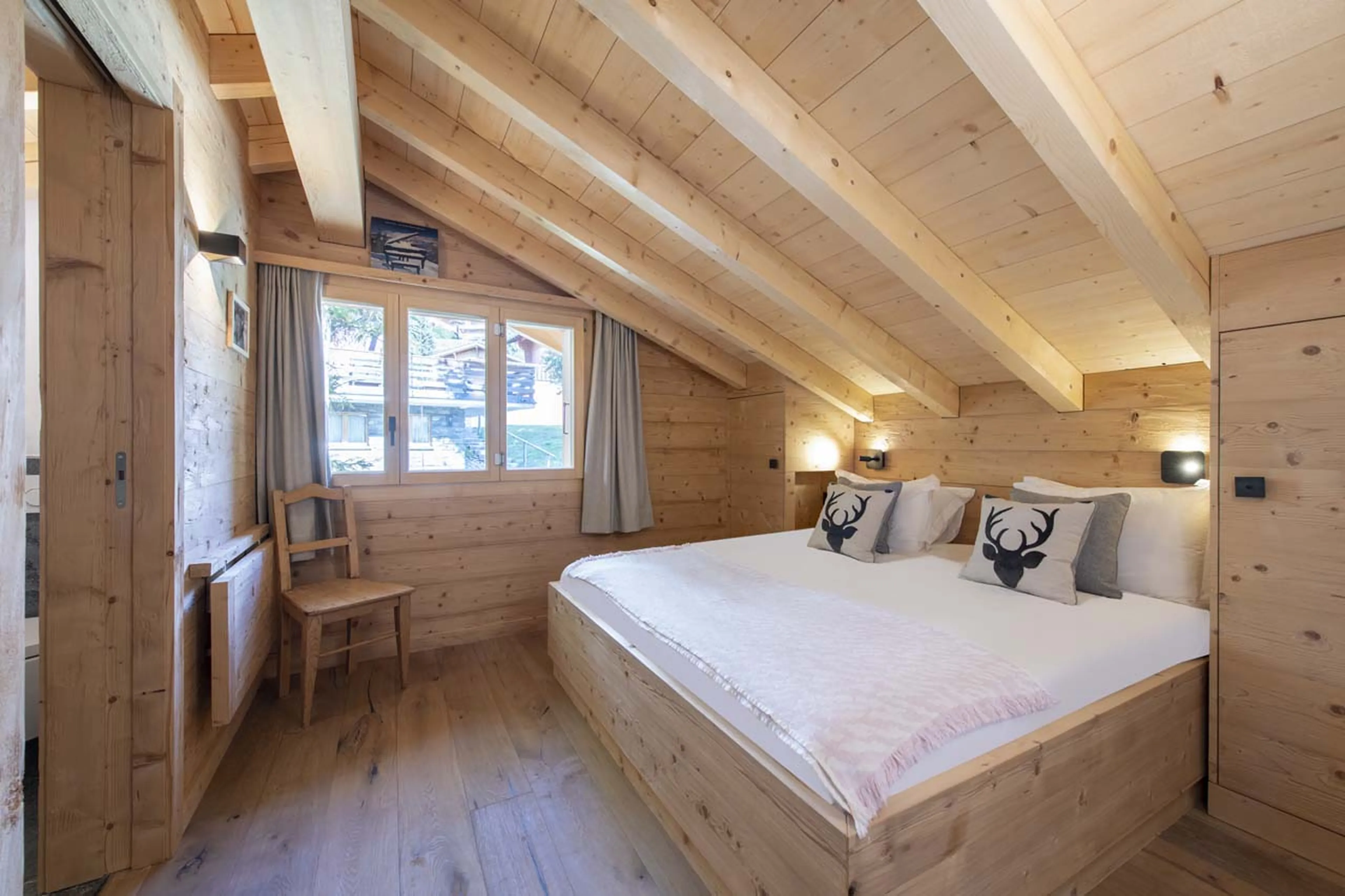 Bedroom four at Chalet Roselle in Verbier