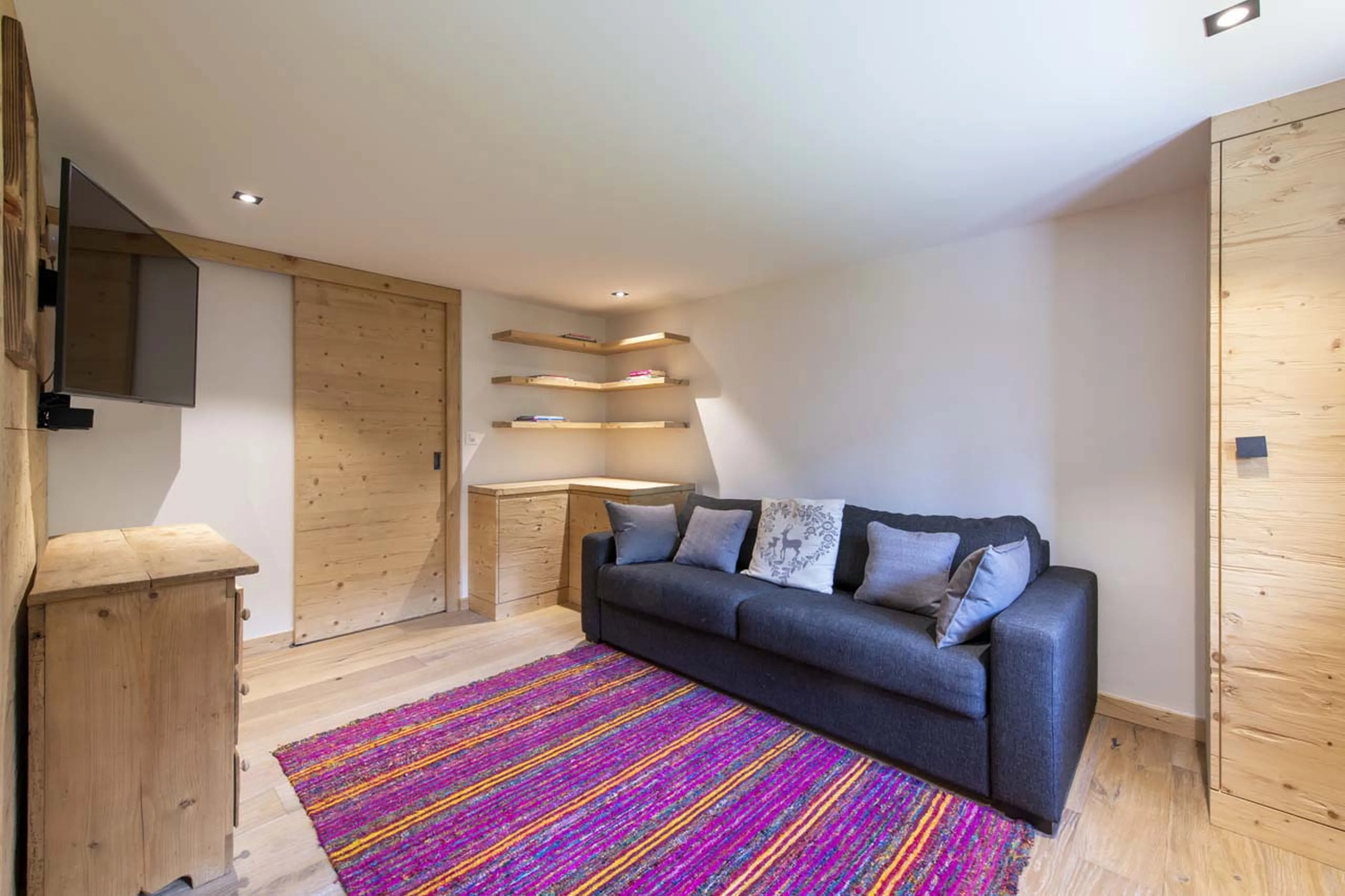 TV room at Chalet Roselle in Verbier