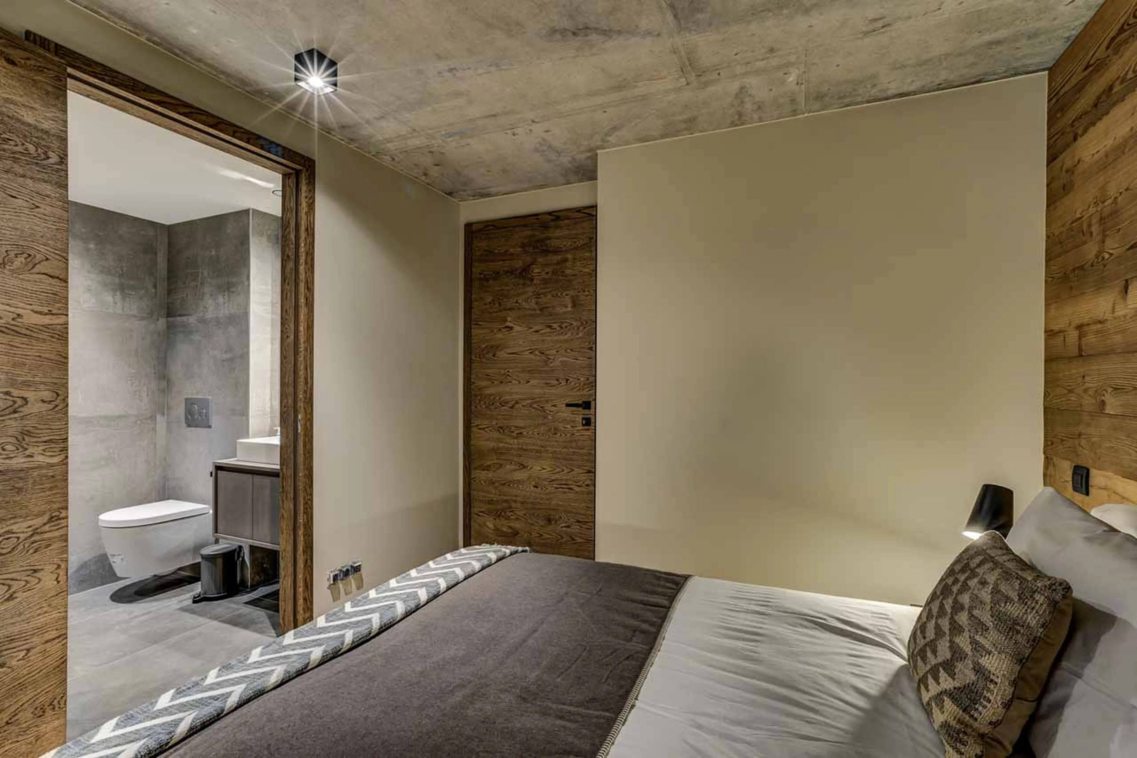 View of en-suite shower room at Open plan living area at Chalet Rytola