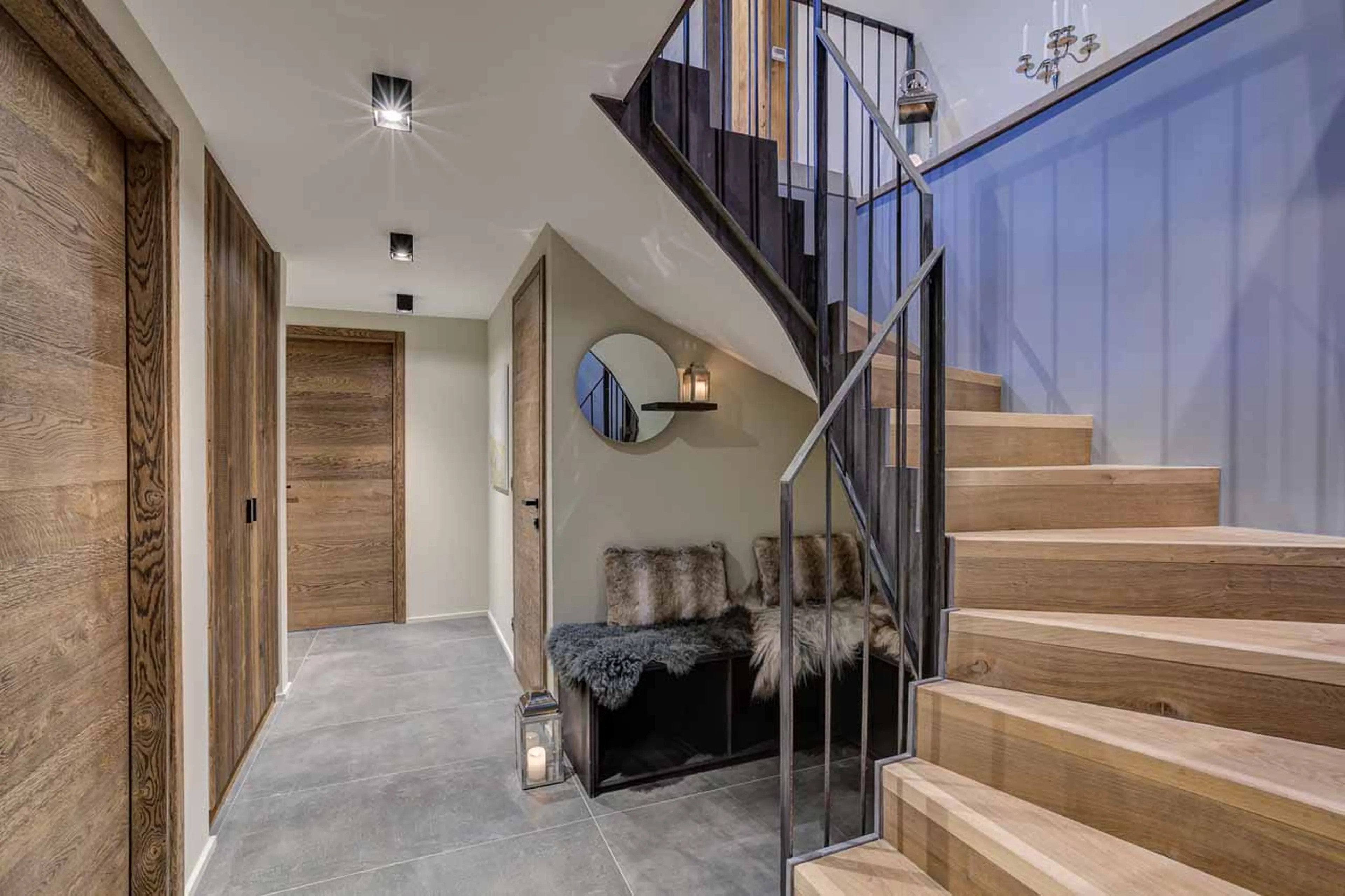 Hallway at Open plan living area at Chalet Rytola