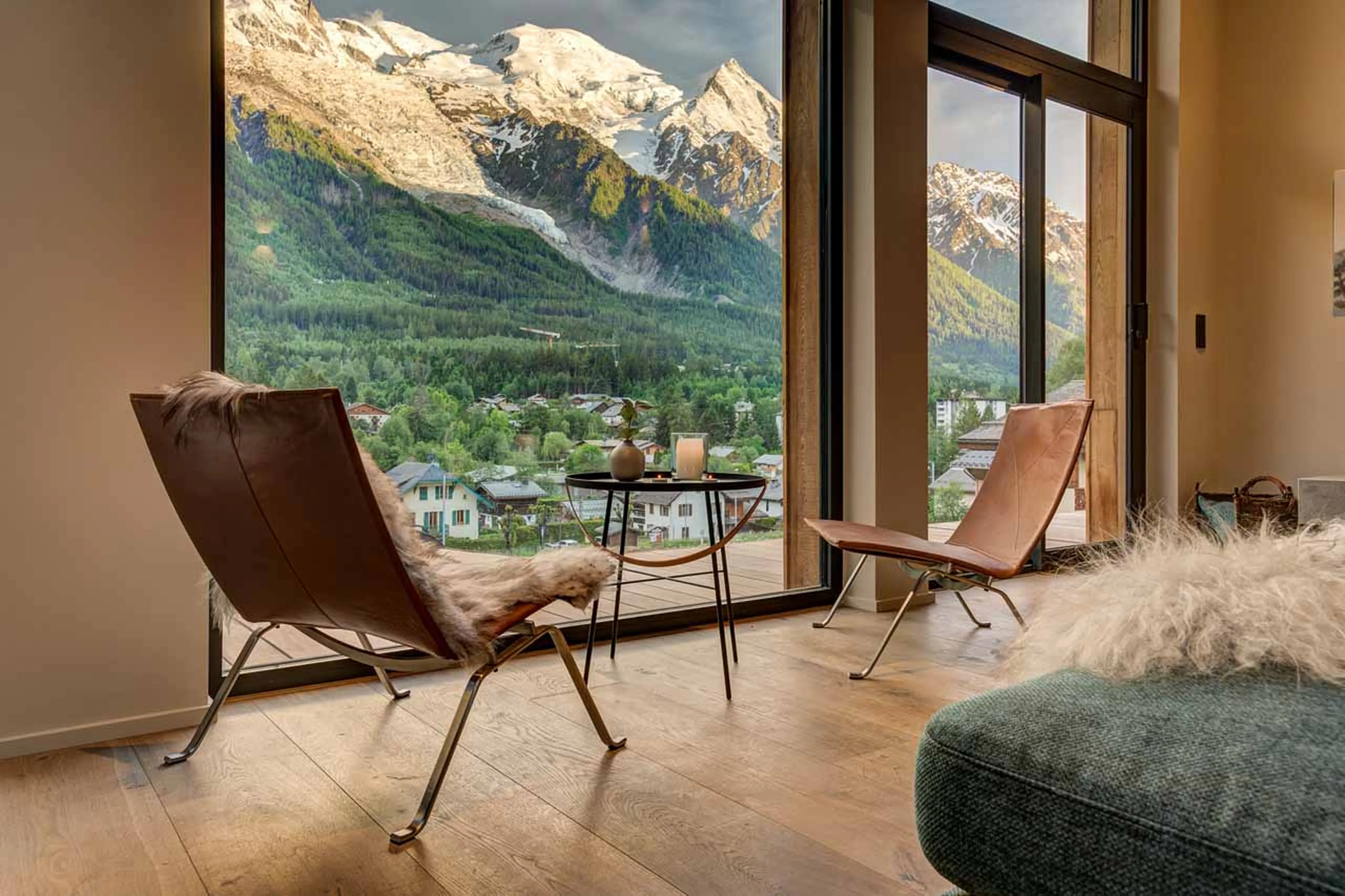 Mountain views from living area of Open plan living area at Chalet Rytola