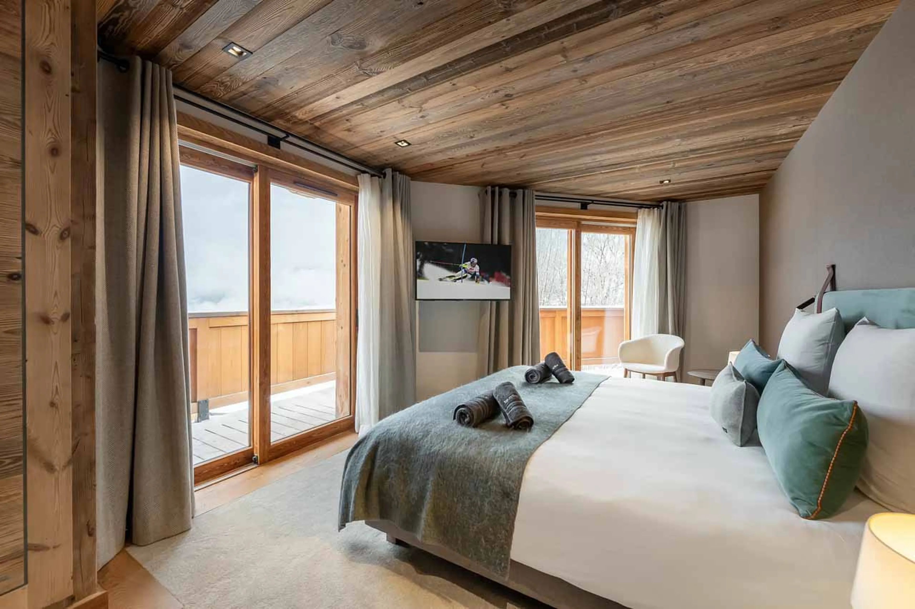Bedroom one at Chalet San Pietro in Courchevel 1850