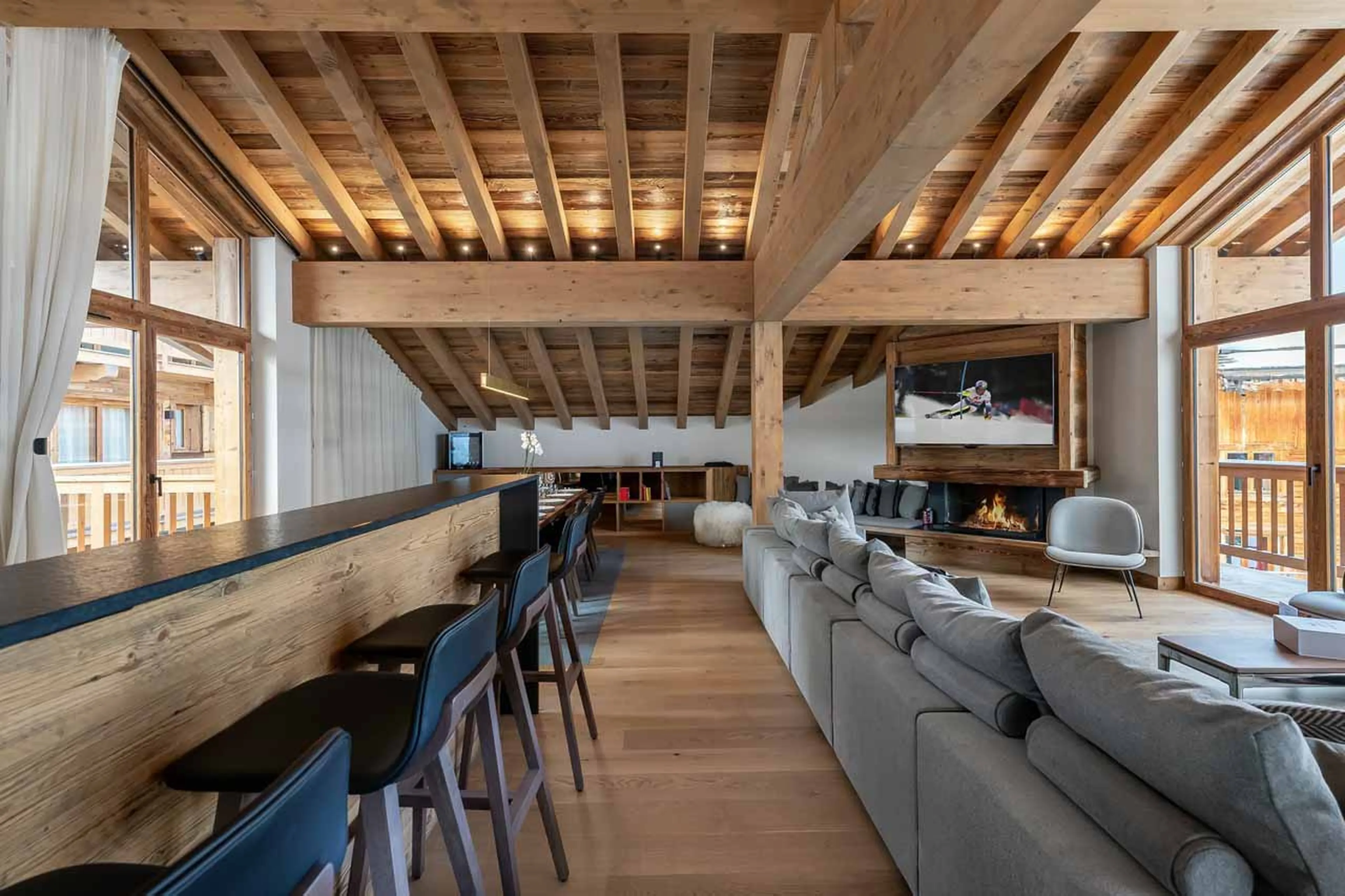 Fireplace at Chalet San Pietro in Courchevel 1850