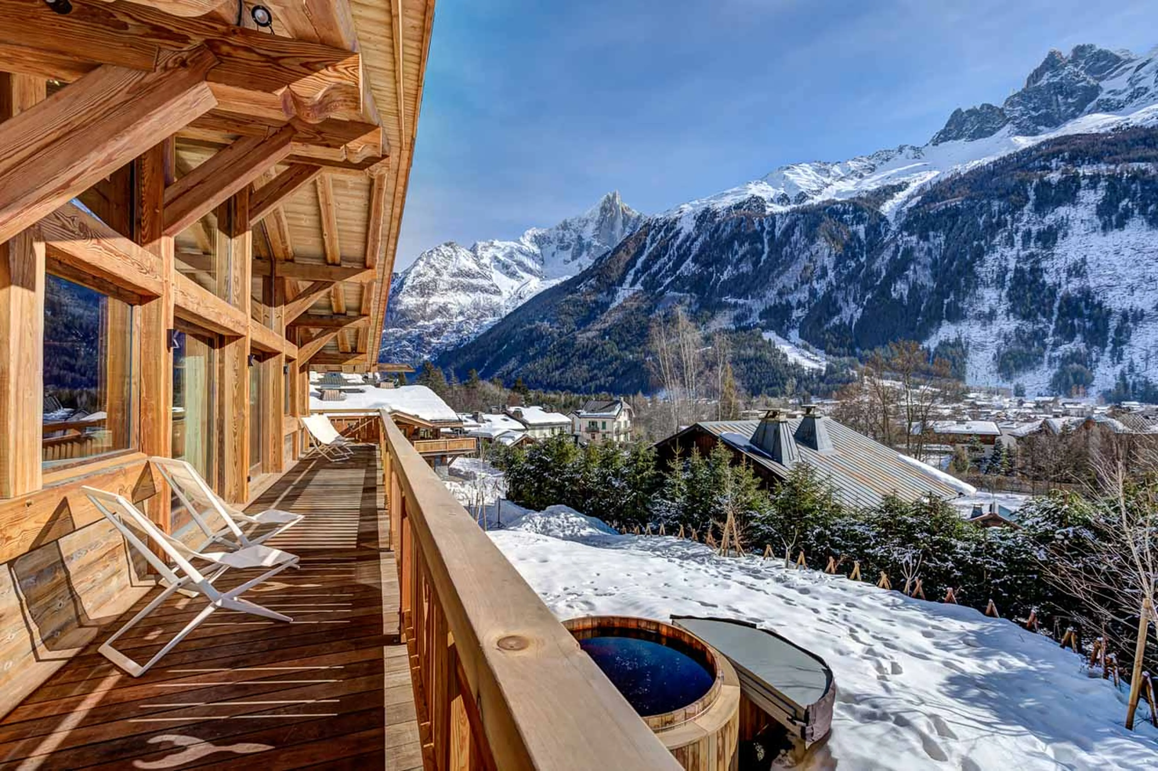 Terrace at Chalet Saphir in Chamonix