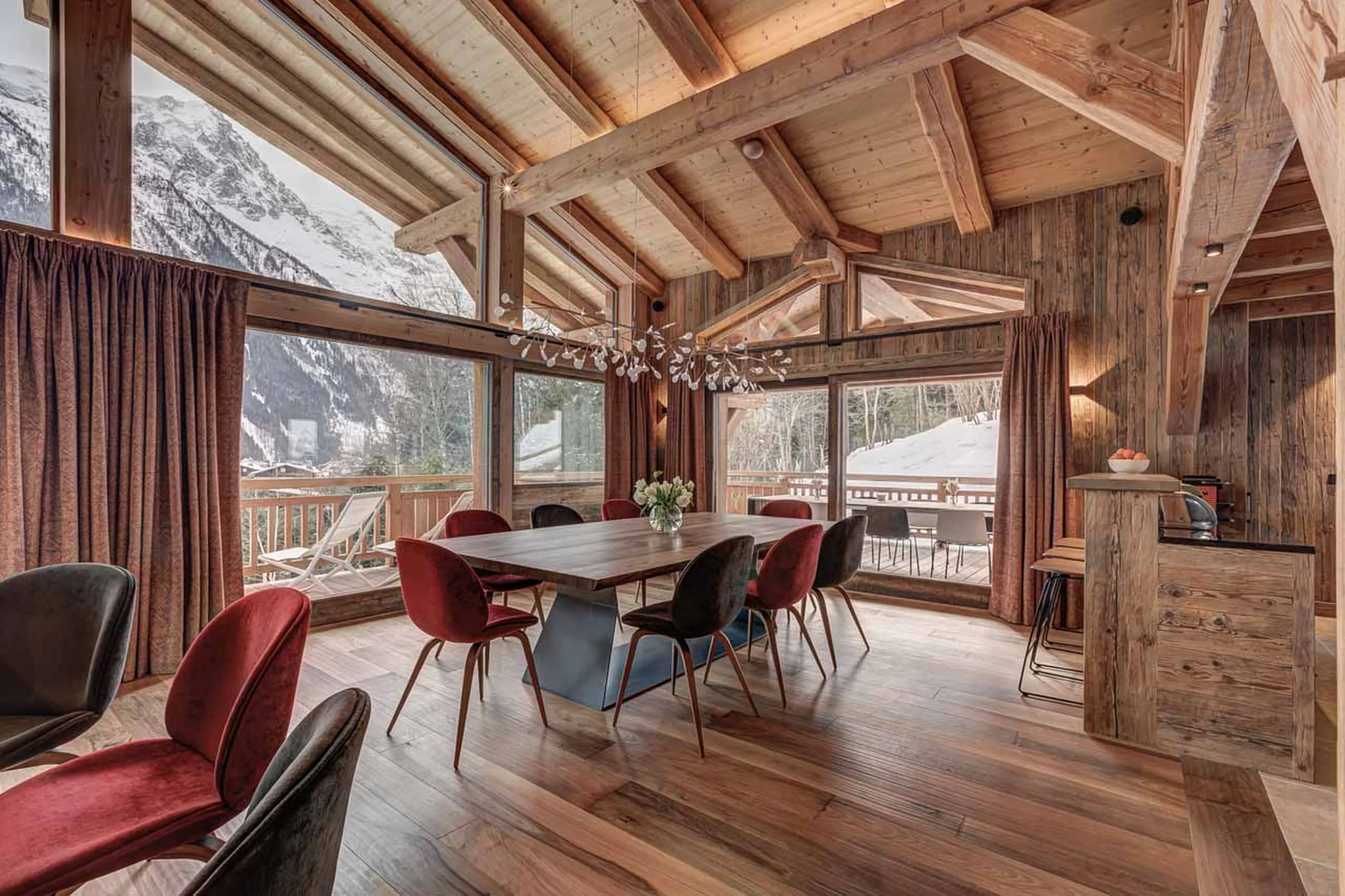Dining area at Chalet Saphir in Chamonix
