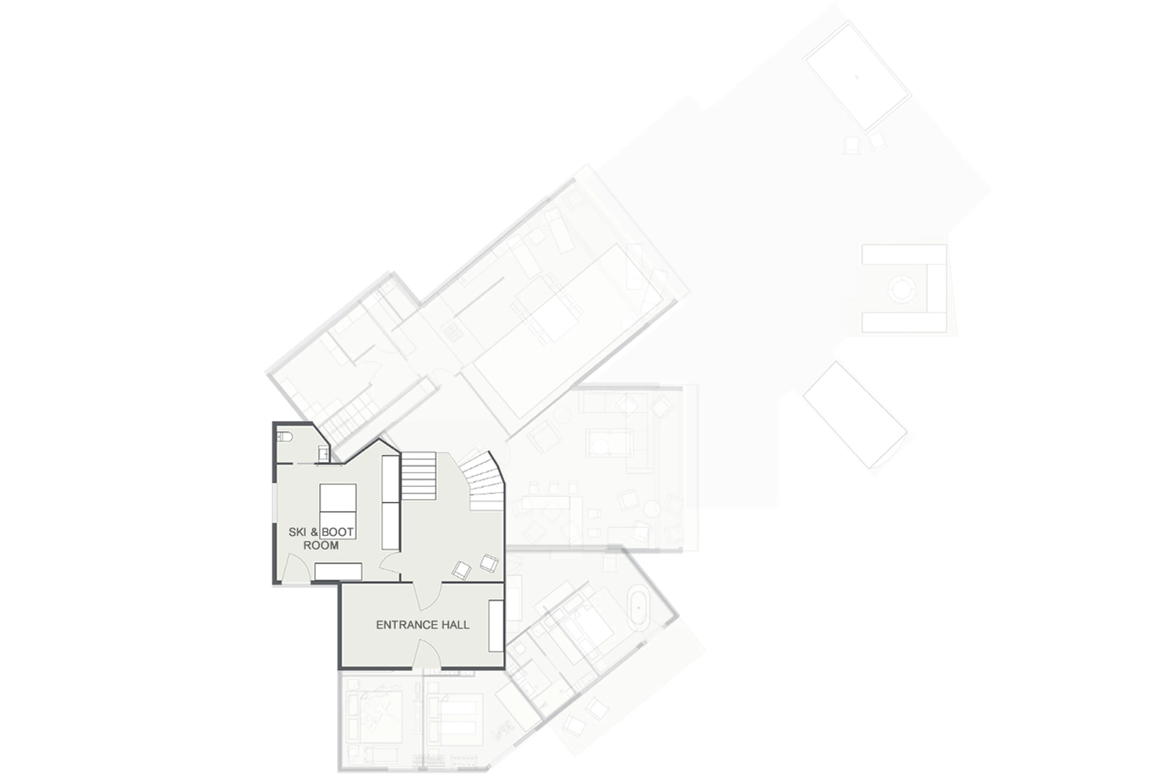 Level 0 floor plan of Chalet Sapphire in Morzine