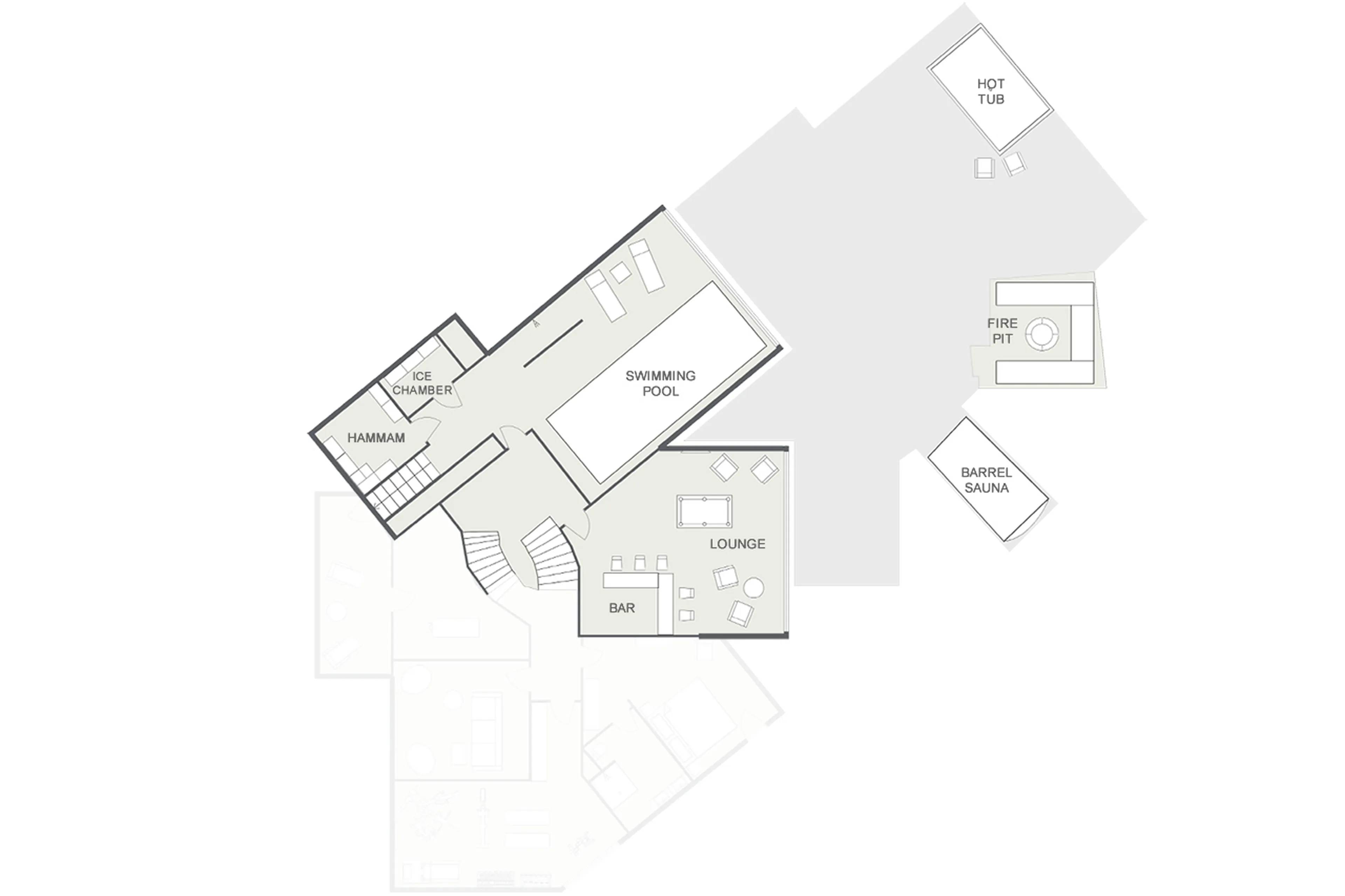 Level -3 floor plan of Chalet Sapphire in Morzine