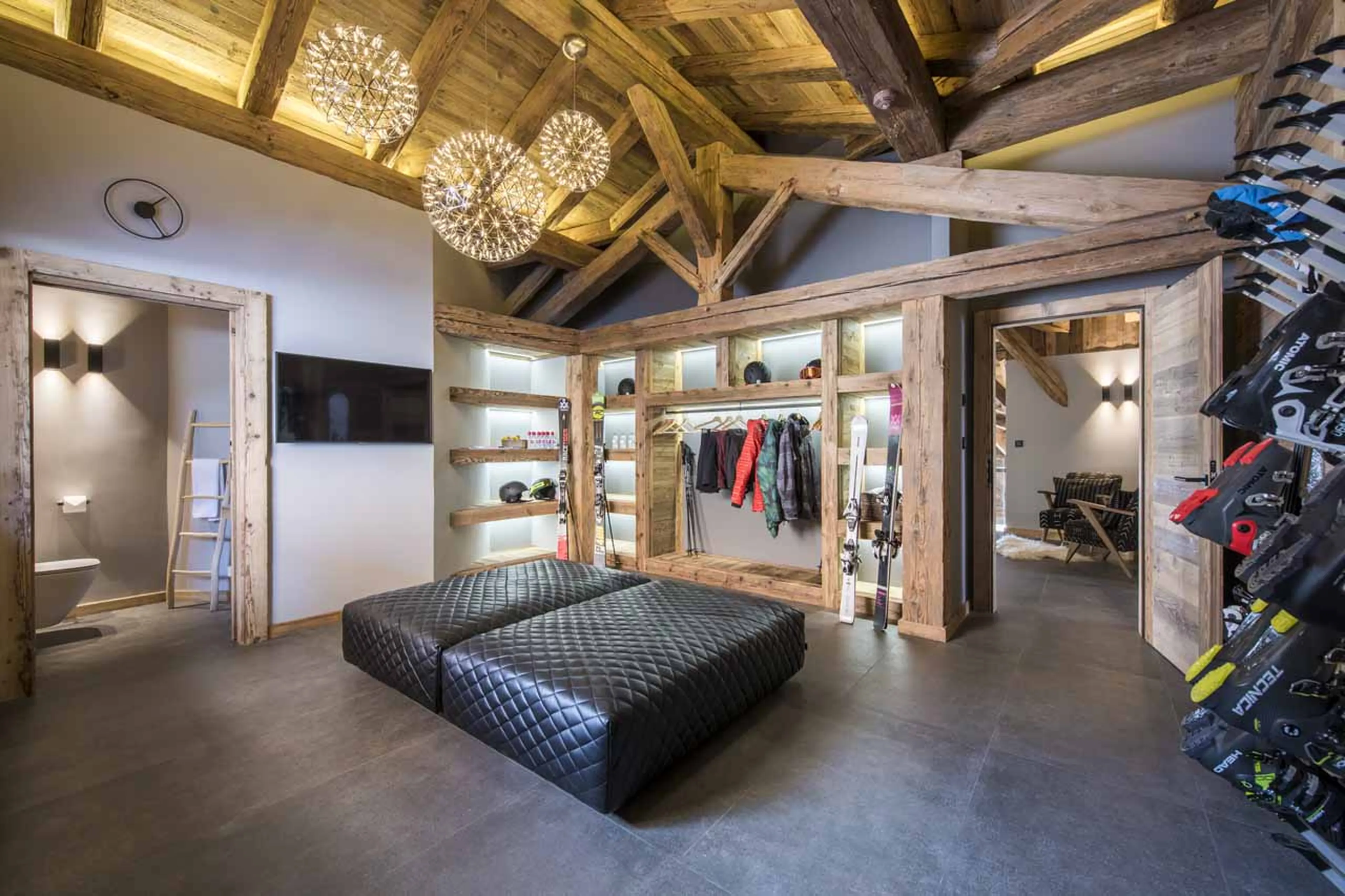 Ski room at Chalet Sapphire in Morzine