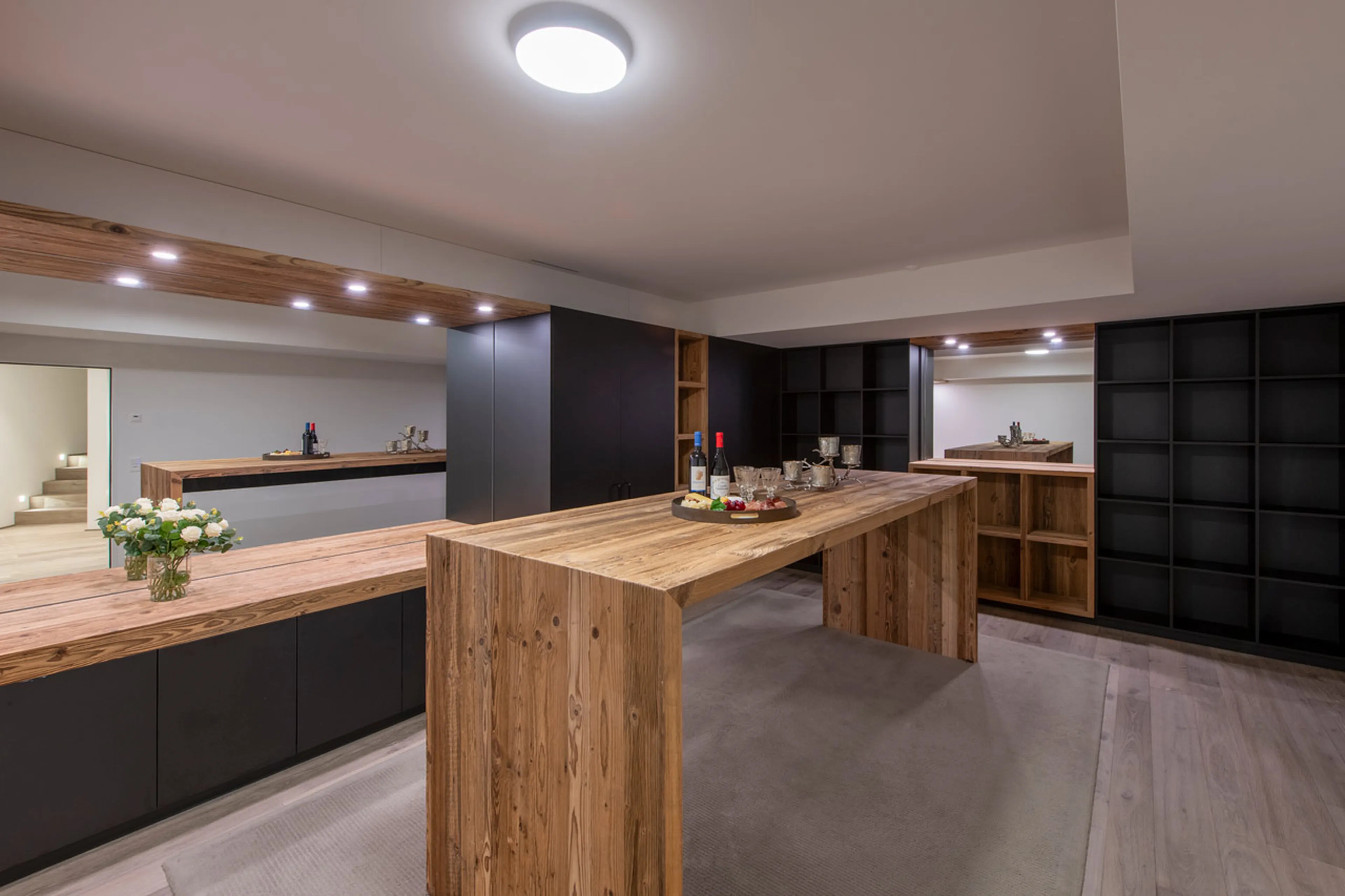 Wine tasting room at Chalet Seehorn in Davos