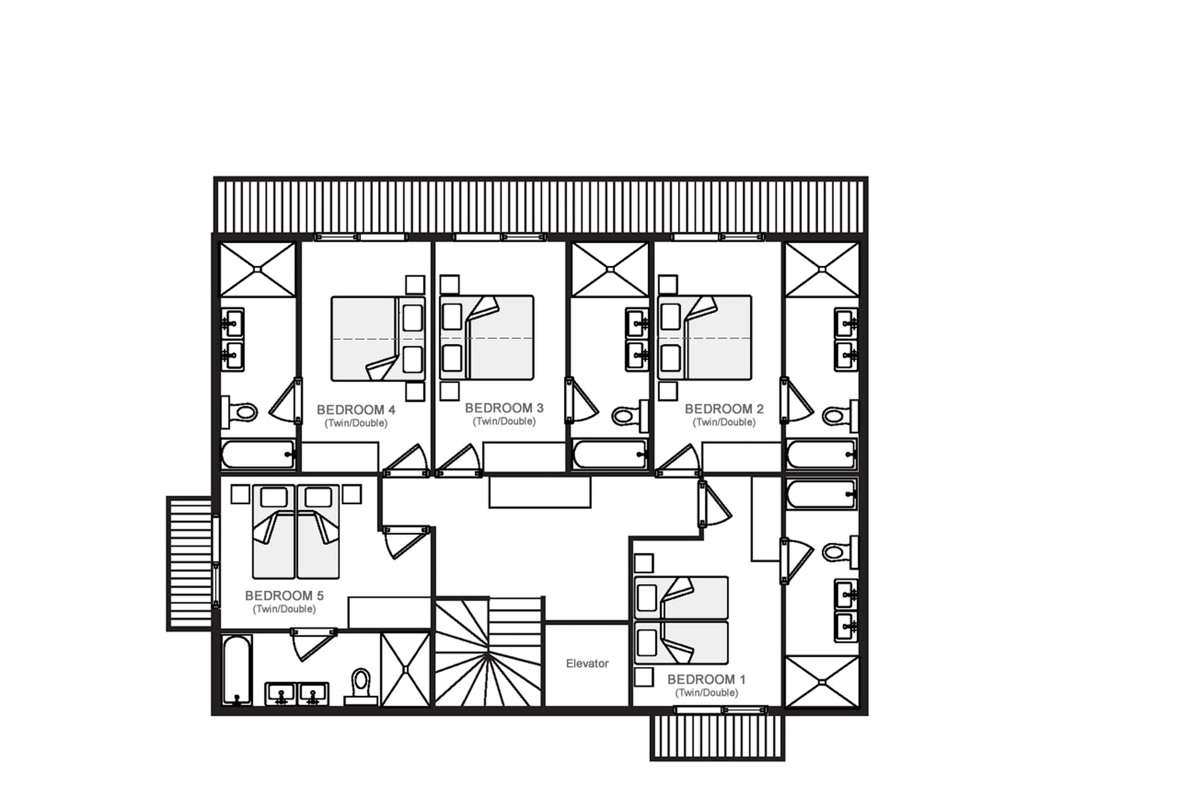Level 1 floor plan of Chalet Serendipity in Meribel