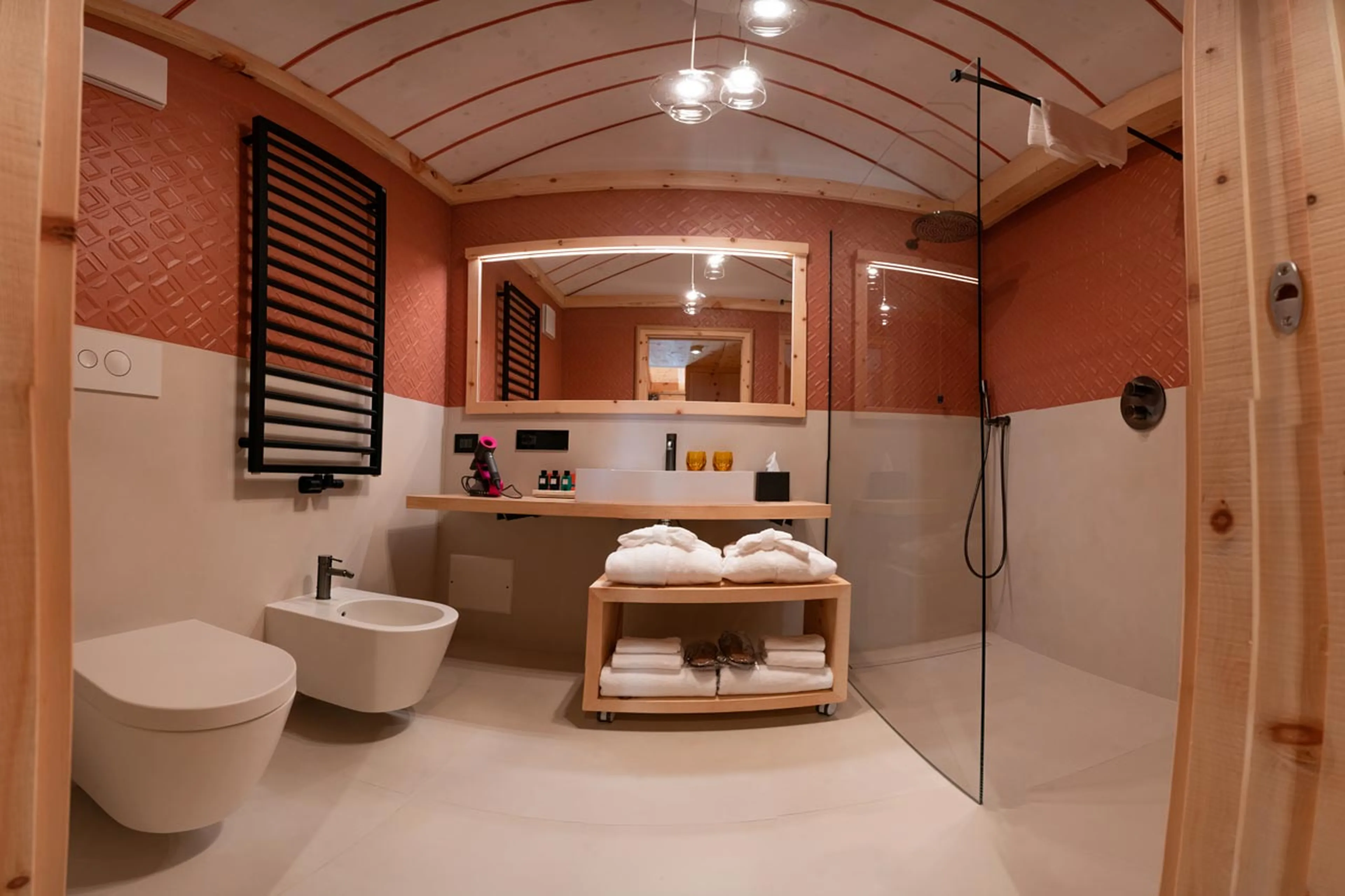 En-suite shower room at Chalet Serge in Cortina