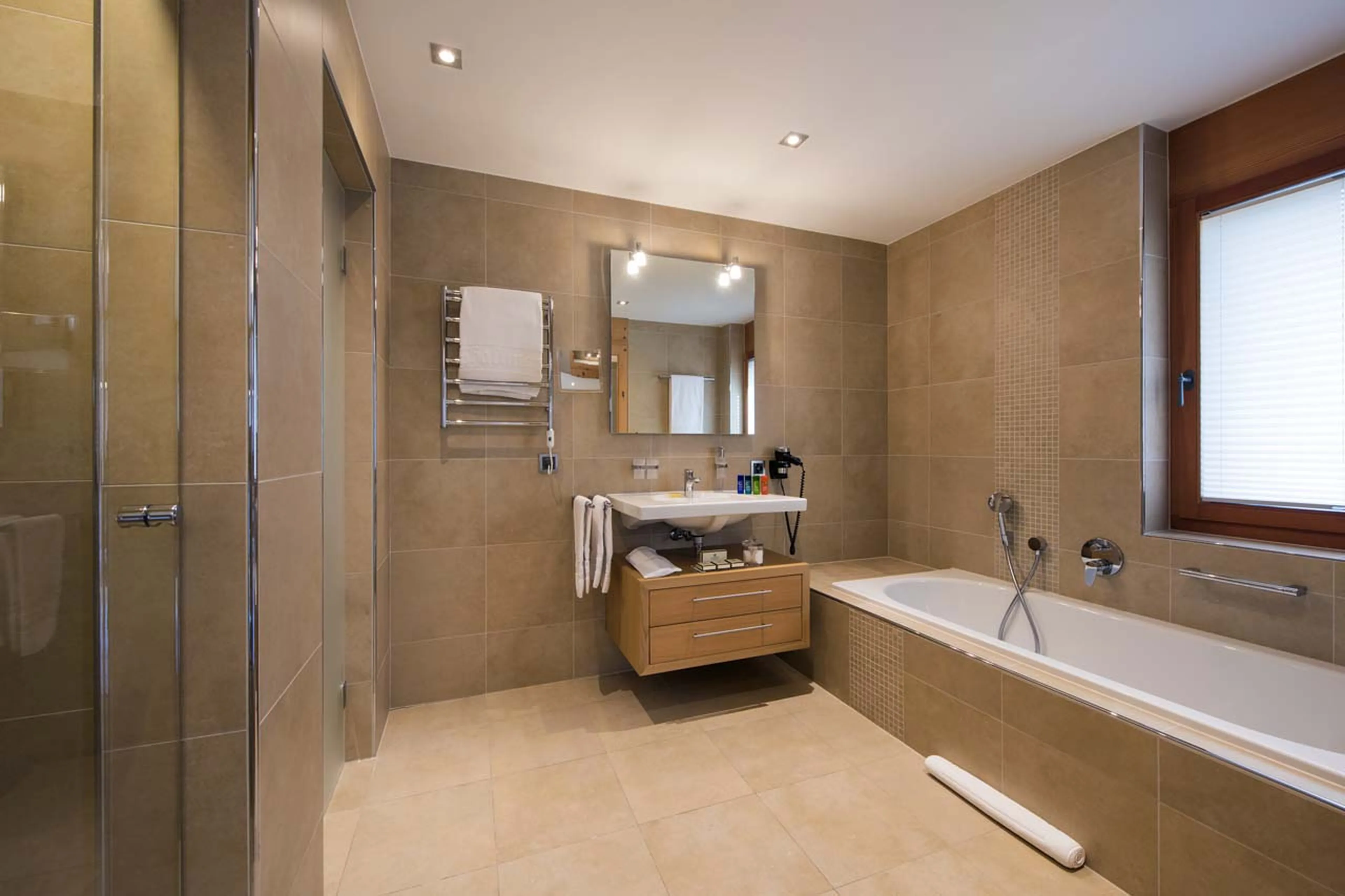 Bathroom one at Chalet Shalimar in Zermatt