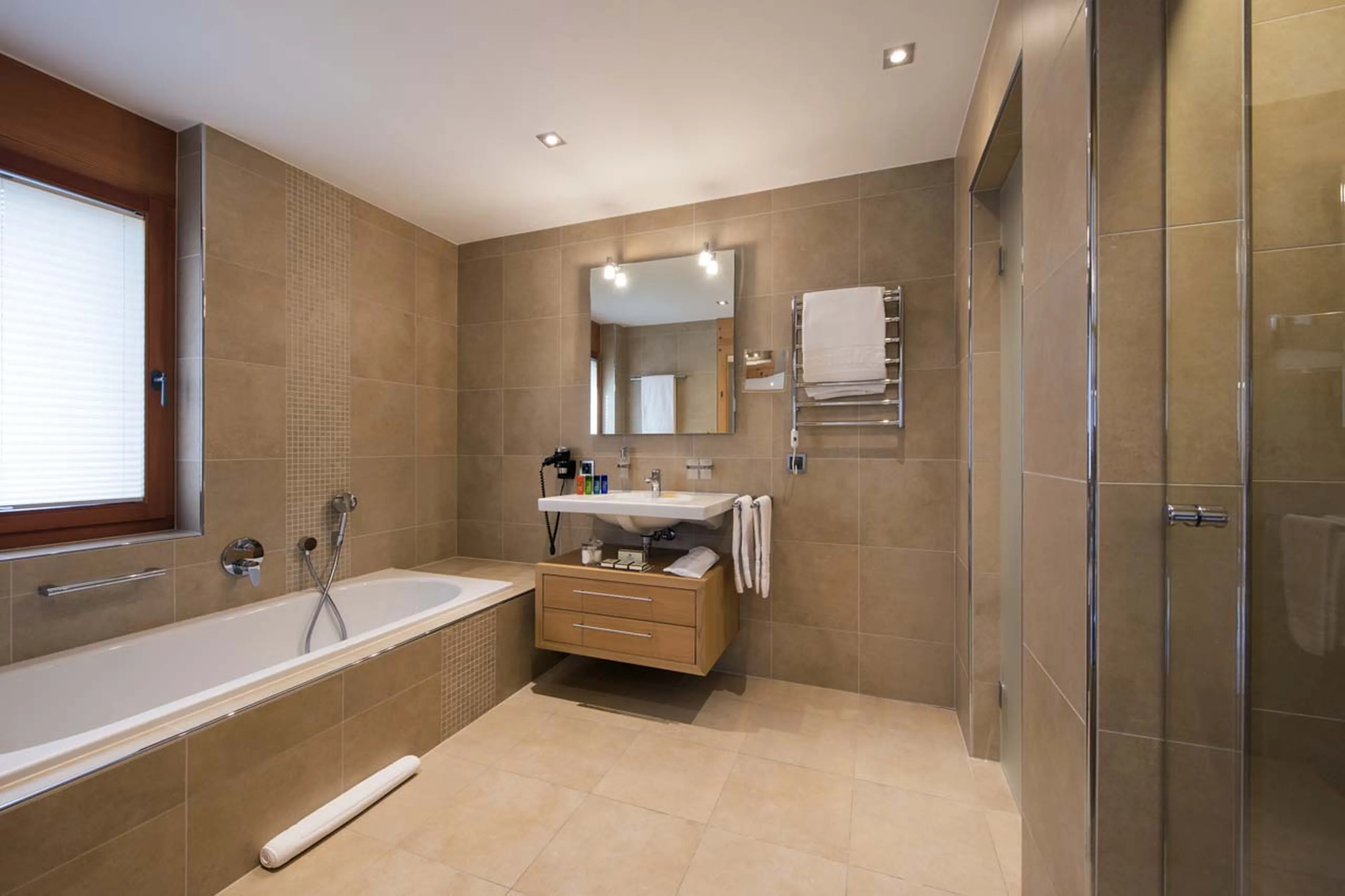 Bathroom two at Chalet Shalimar in Zermatt