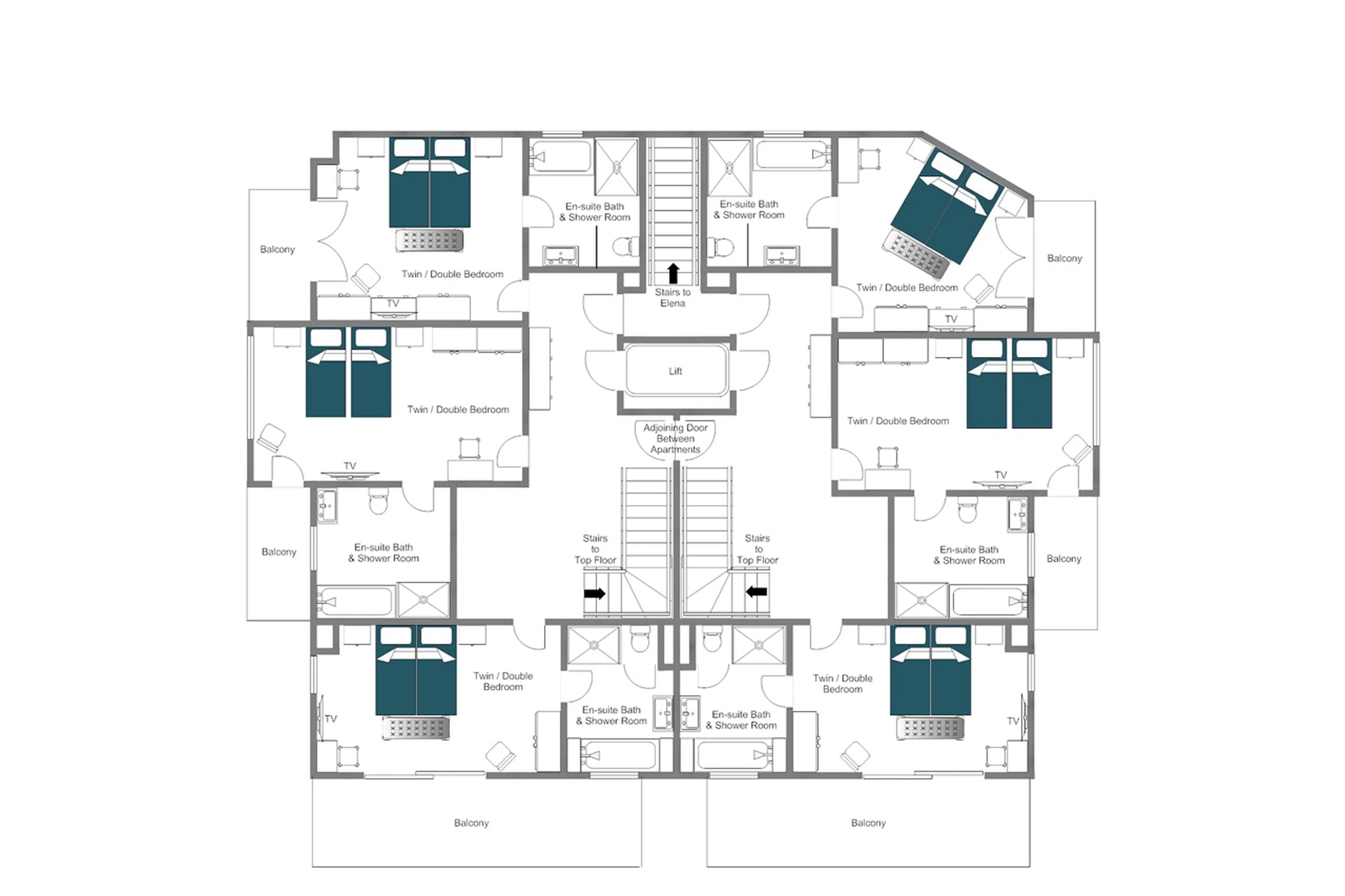 Level 1 floor plan of  Chalet Shalimar in Zermatt