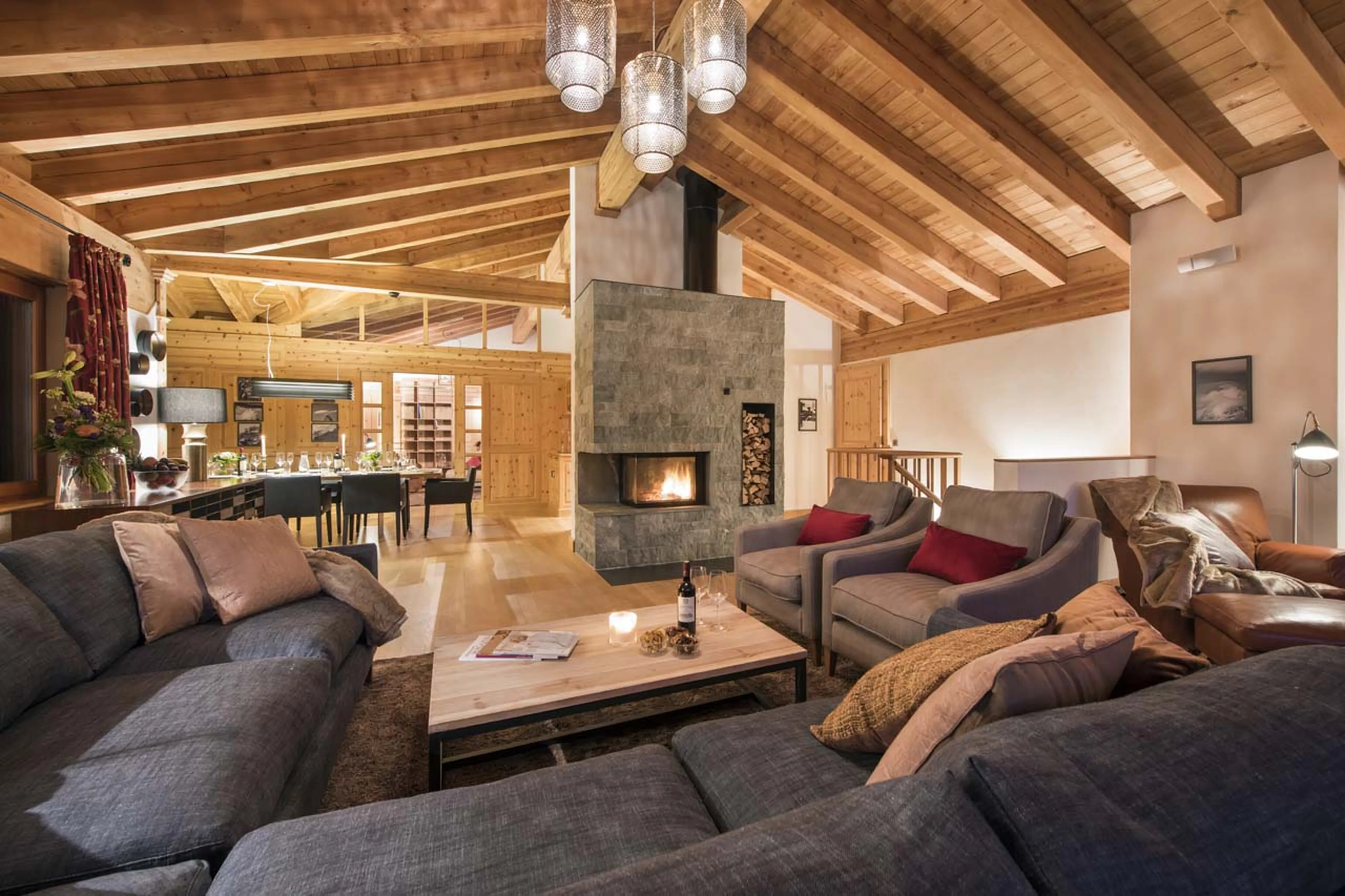 Living room at Chalet Shalimar in Zermatt