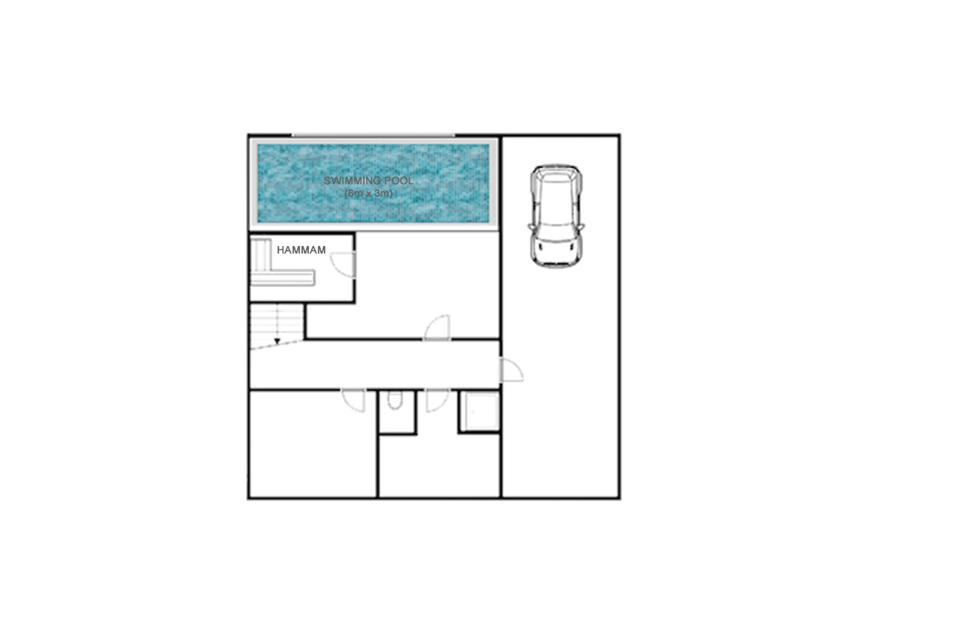 Level -1 floor plan of Chalet Shar Pei in Val d'Isere