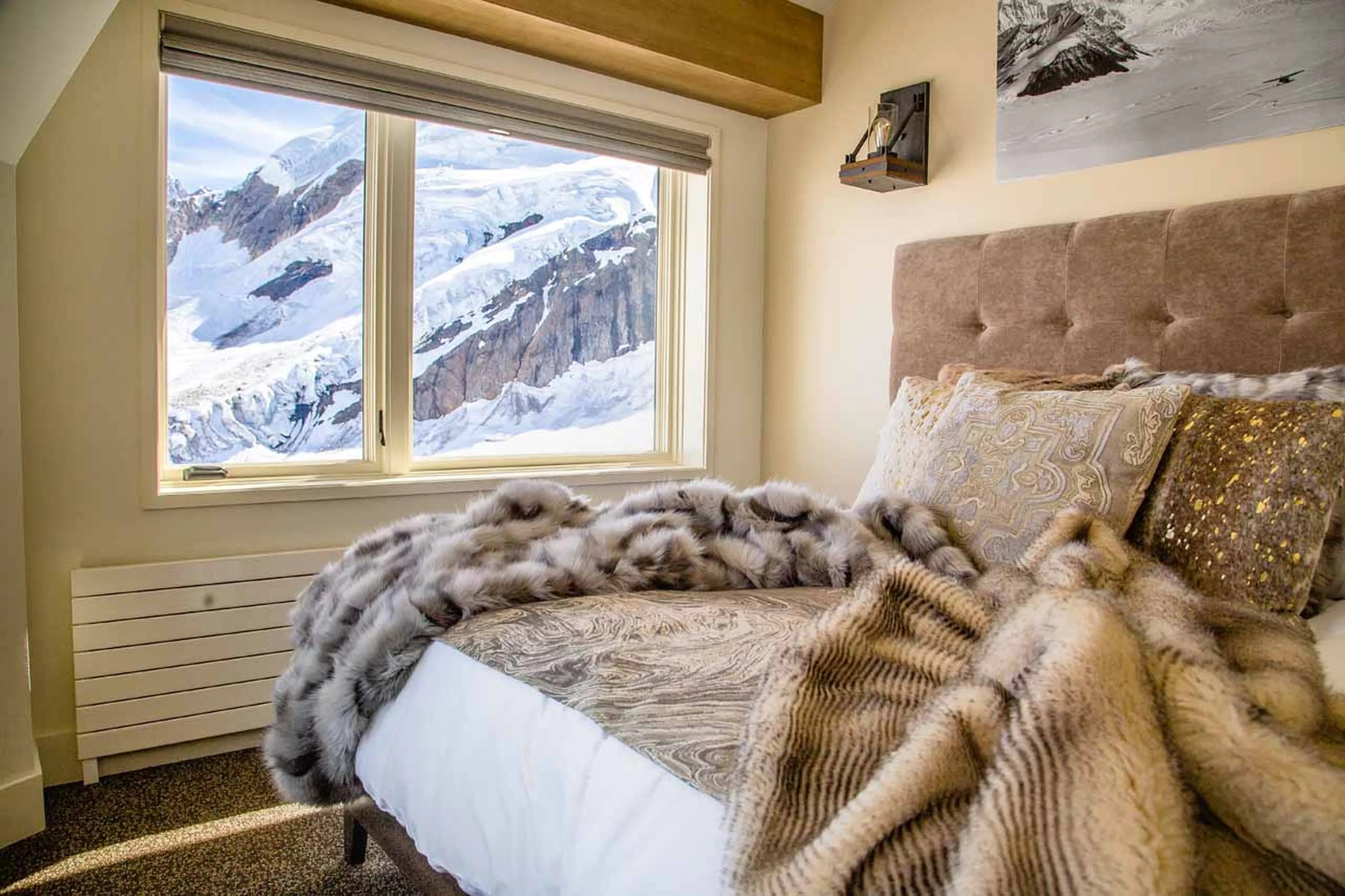 Bedroom at Sheldon Chalet in Alaska