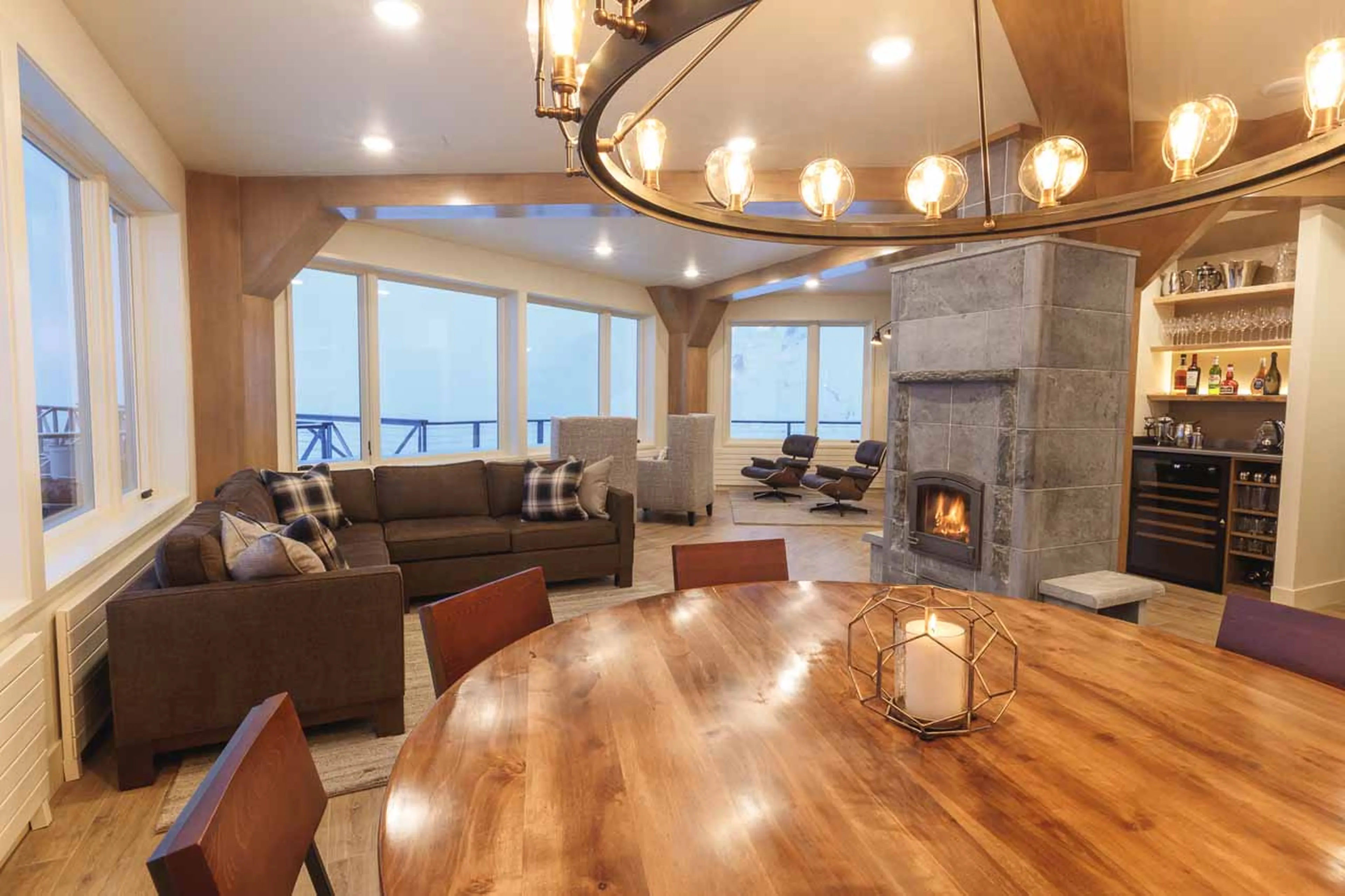 Living area at Sheldon Chalet in Alaska