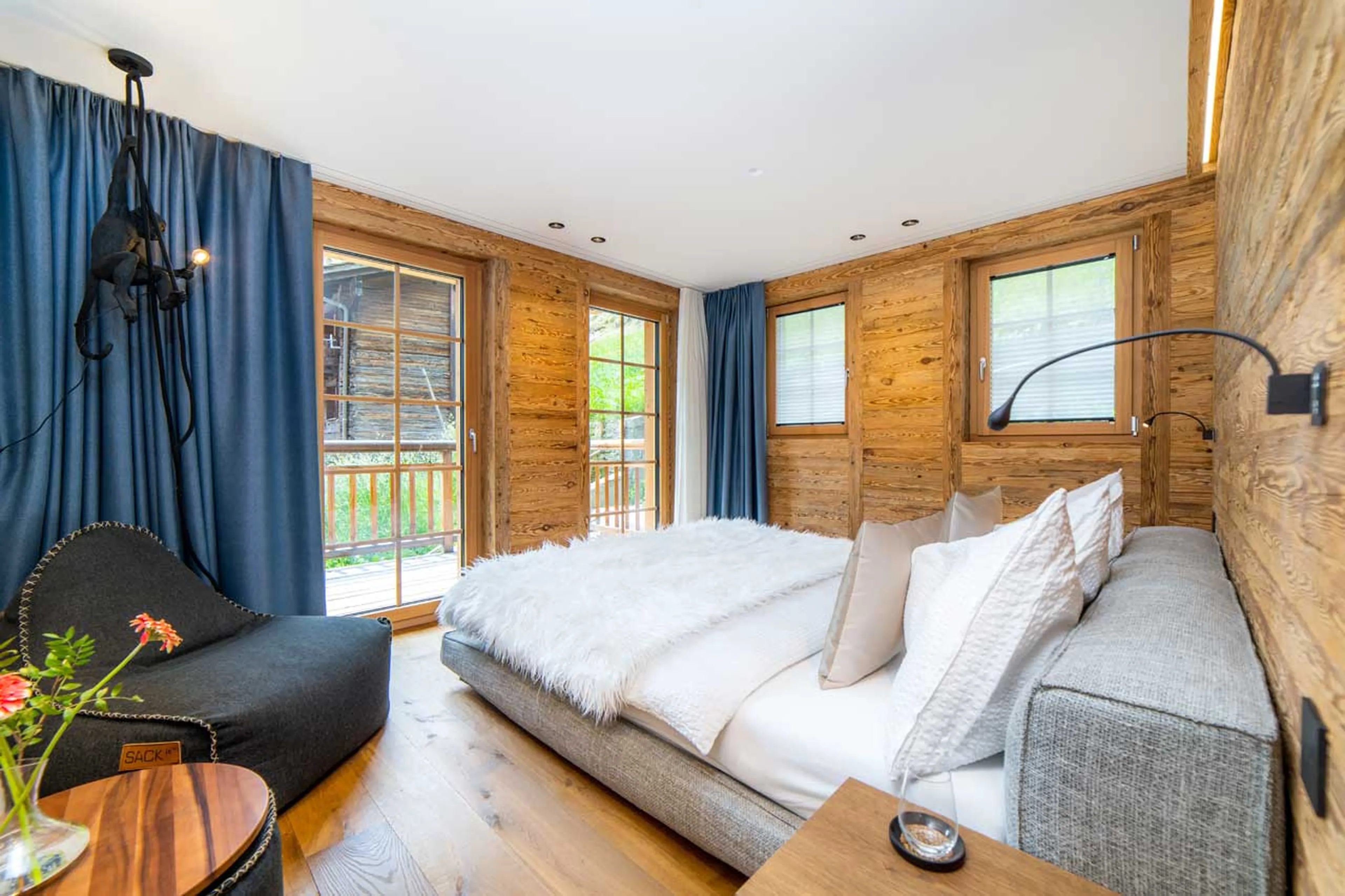 Bedroom five at Chalet Simon in Saas Fee