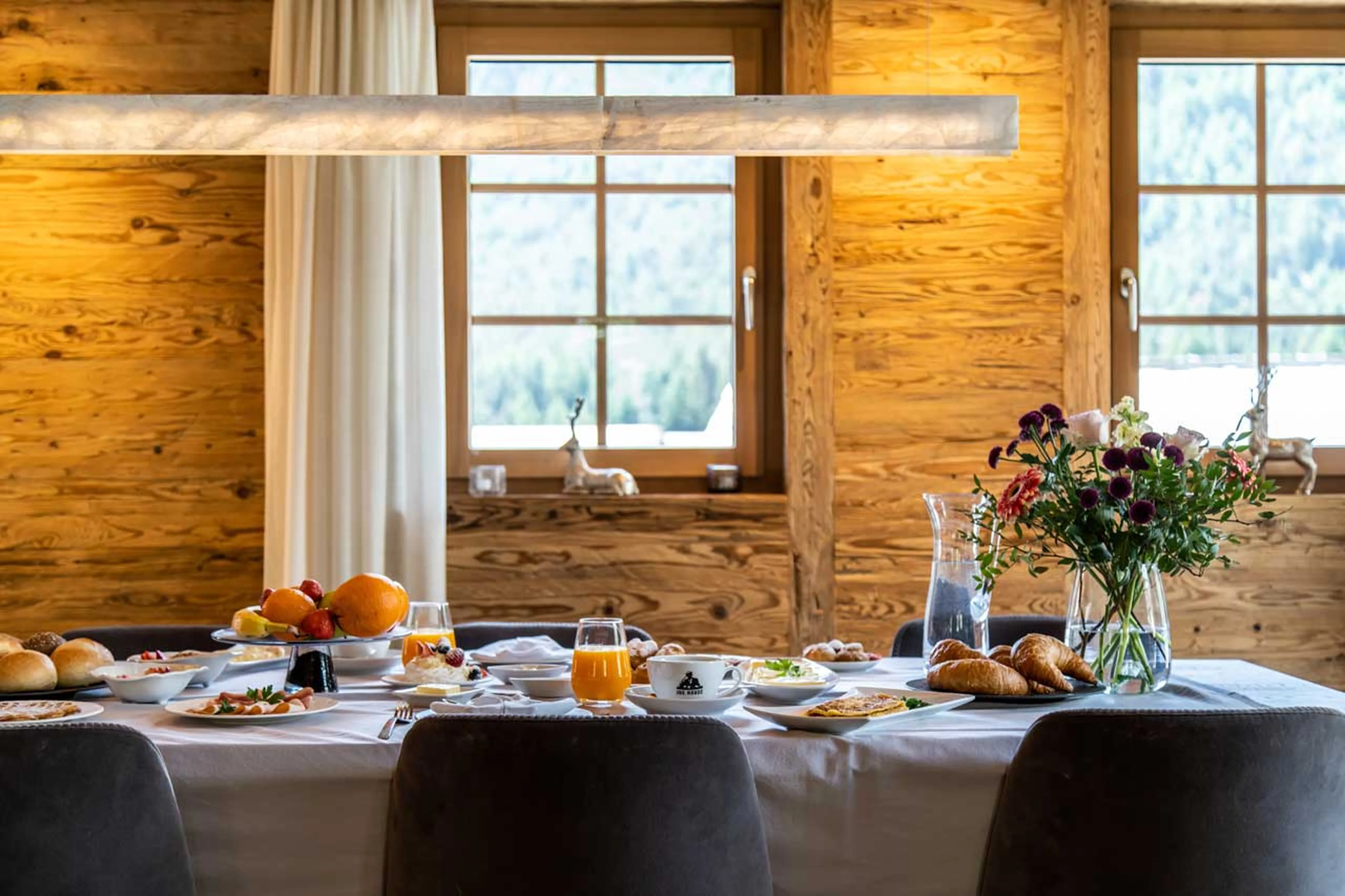 Views from dining table at Chalet Simon in Saas Fee