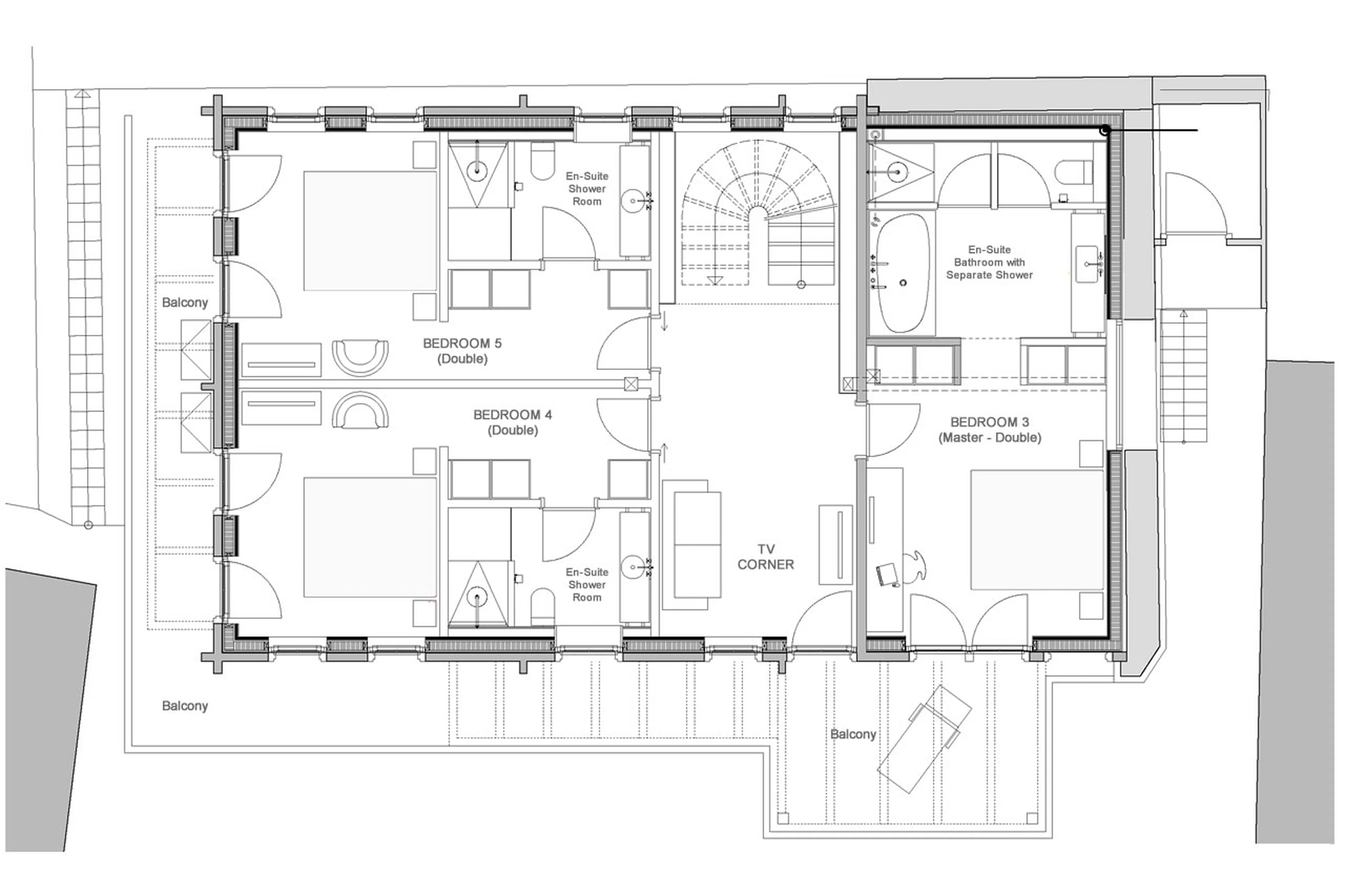Level 1 floor plan of Chalet Simon in Saas Fee