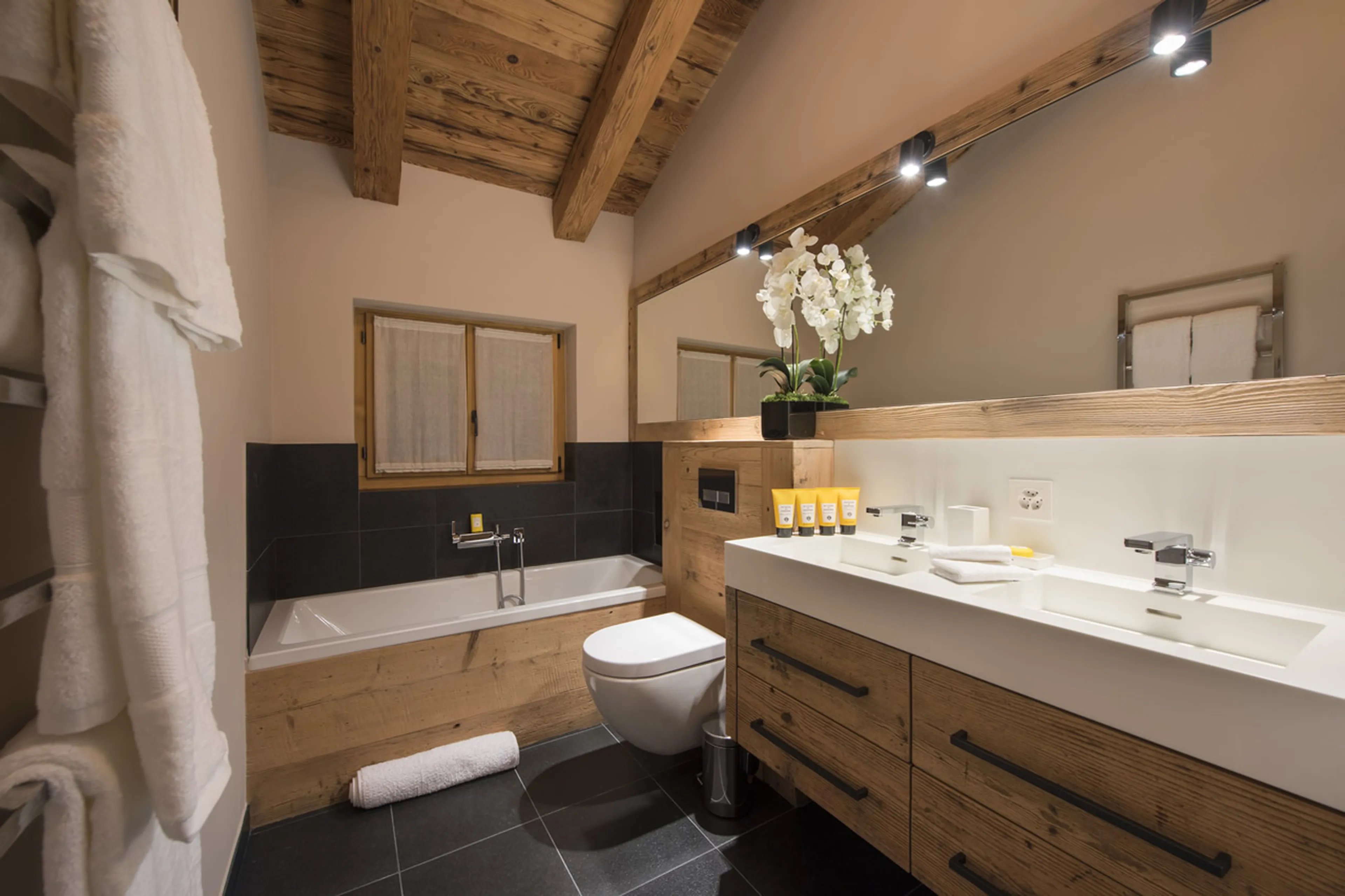 En-suite bathroom in Chalet Sirocco in Verbier