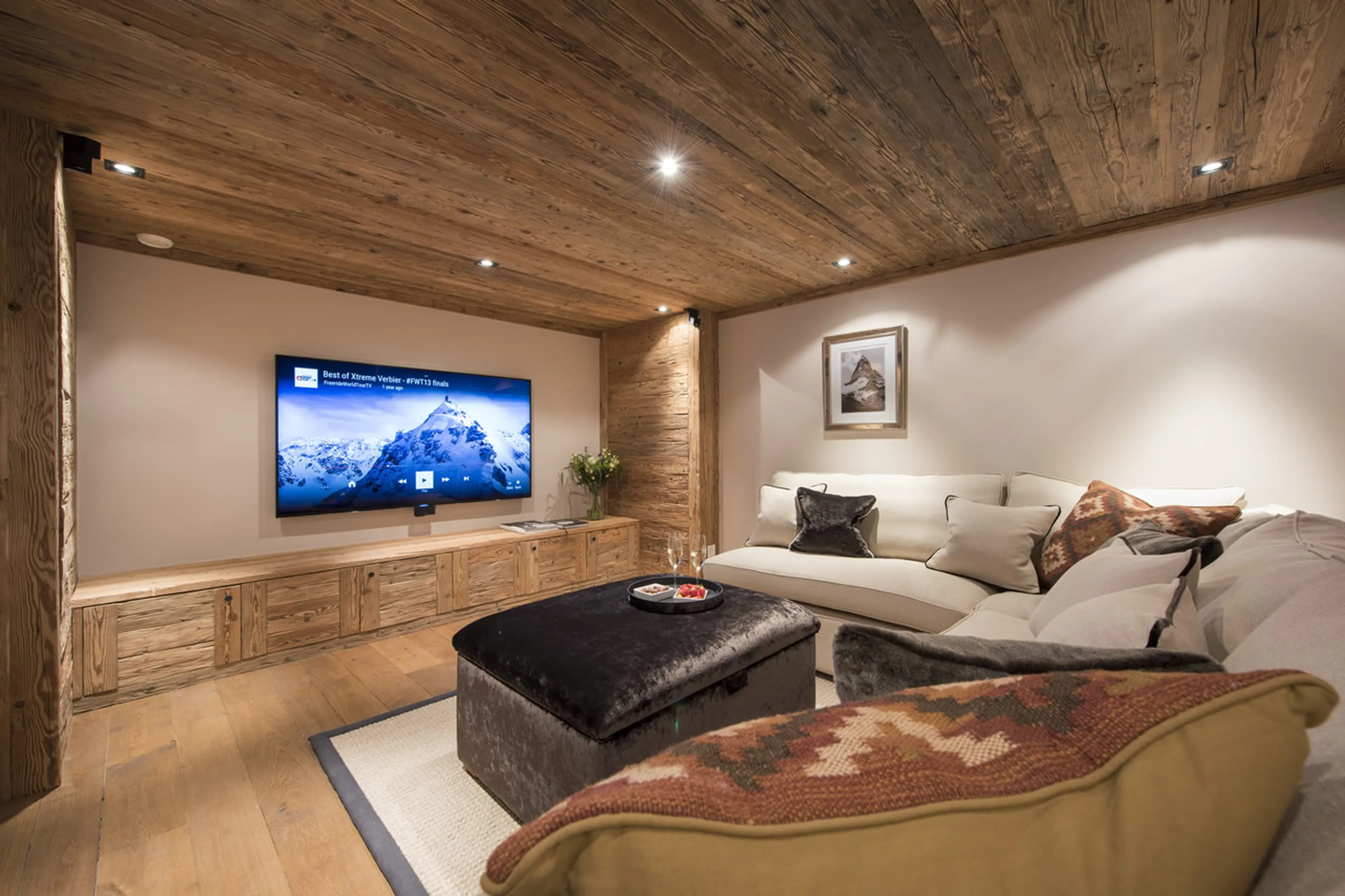 Sircco cinema room at Alpine Estate in Verbier