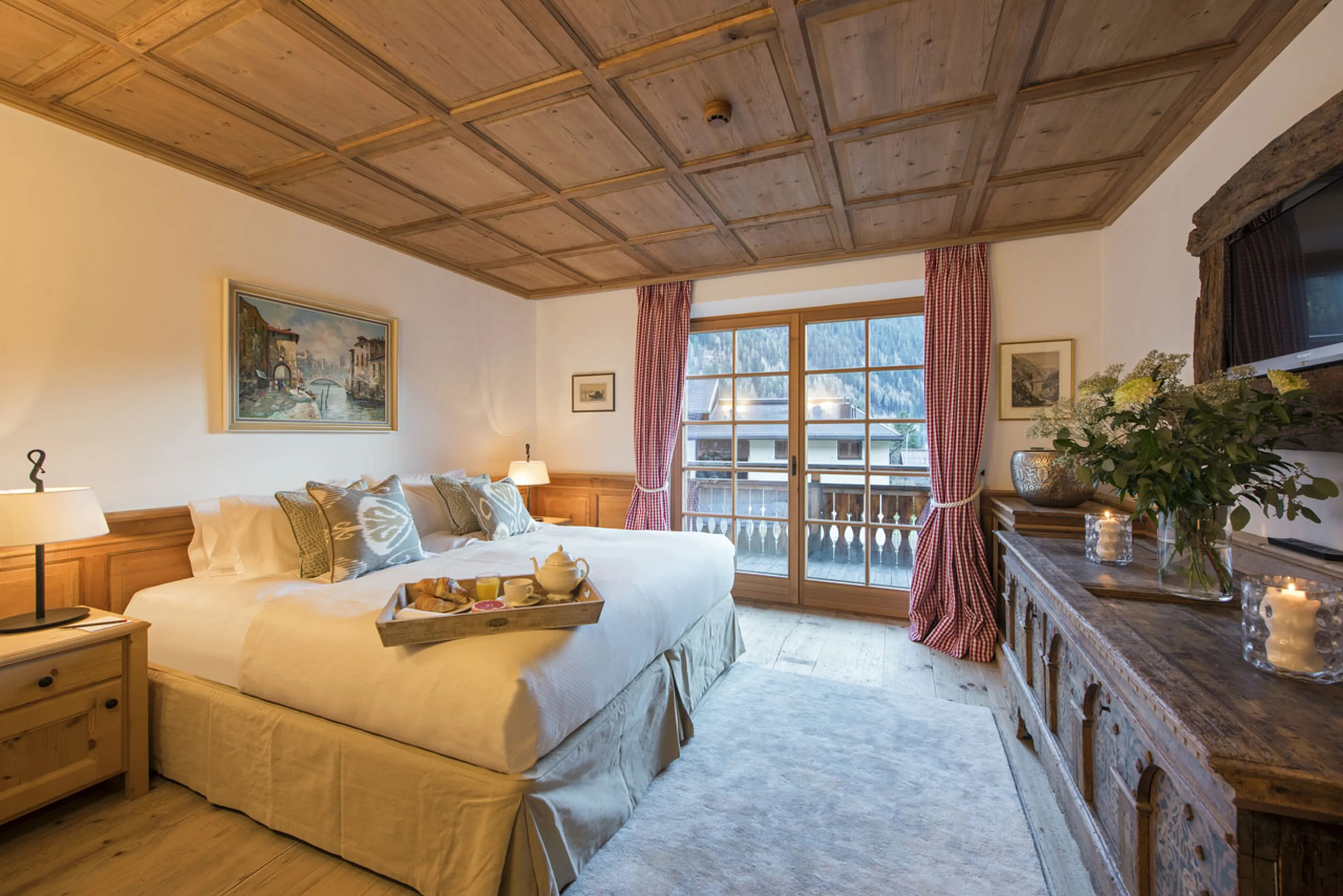 Bedroom one in Chalet Soline in St Anton