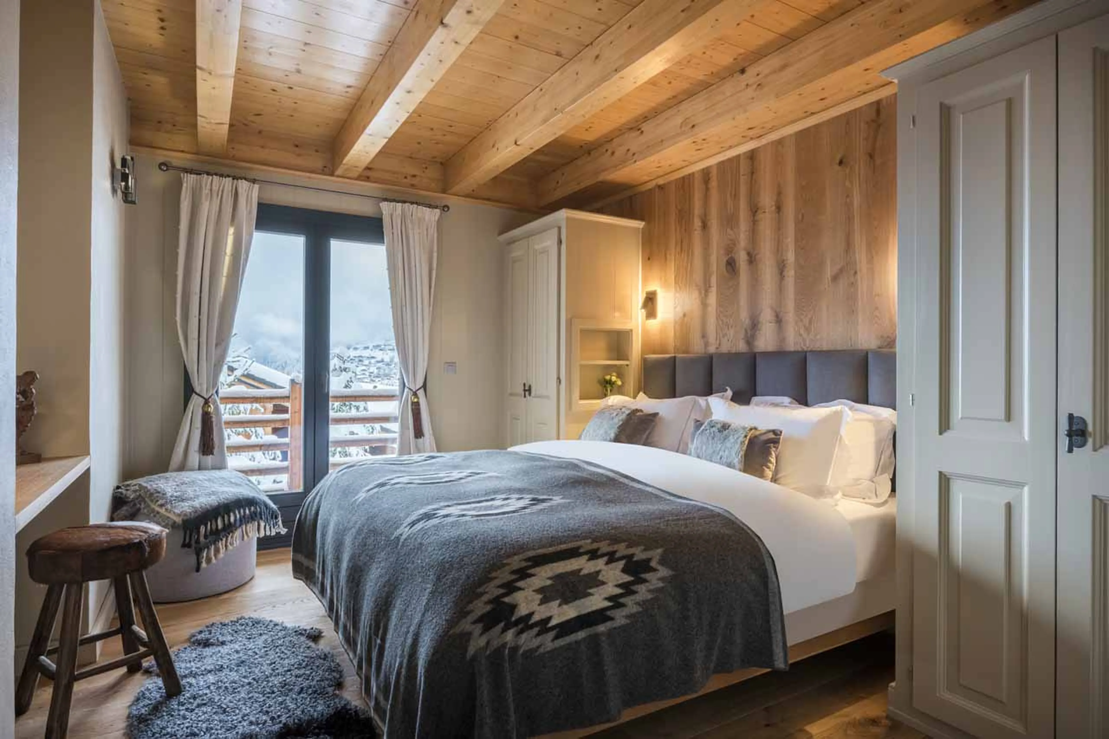 Bedroom one at Chalet Sorojasa in Verbier