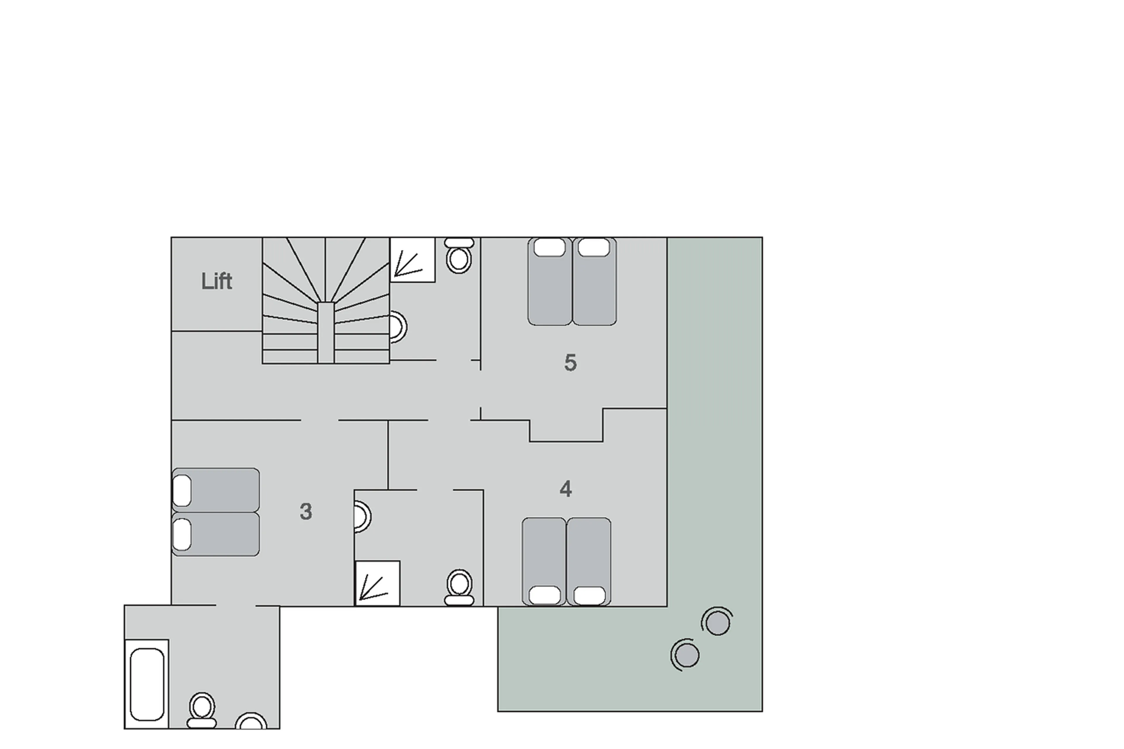 Level 0 floor plan of Chalet Sorojasa in Verbier