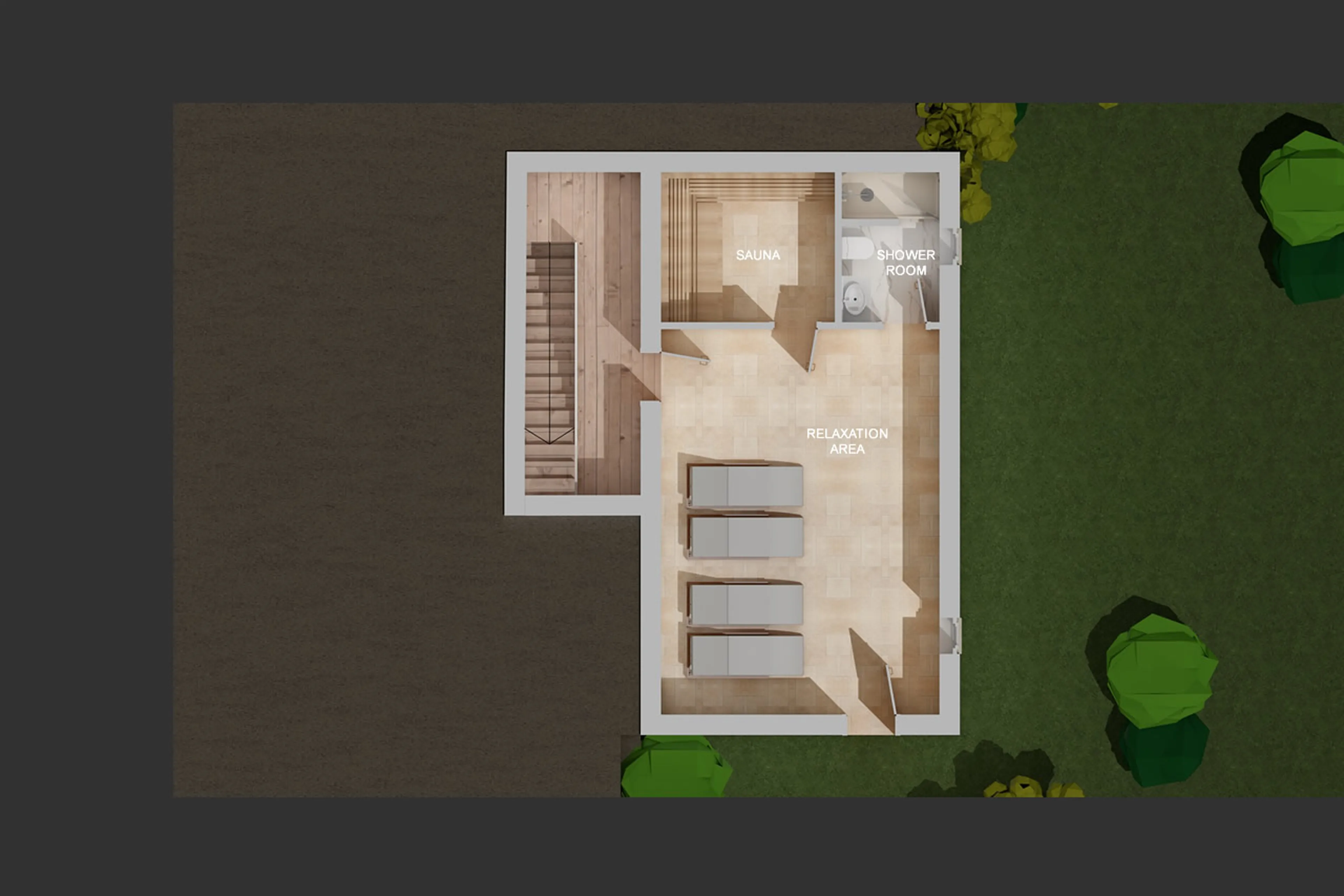 Level 0 floor plan of Chalet Sotciastel in Alta Badia