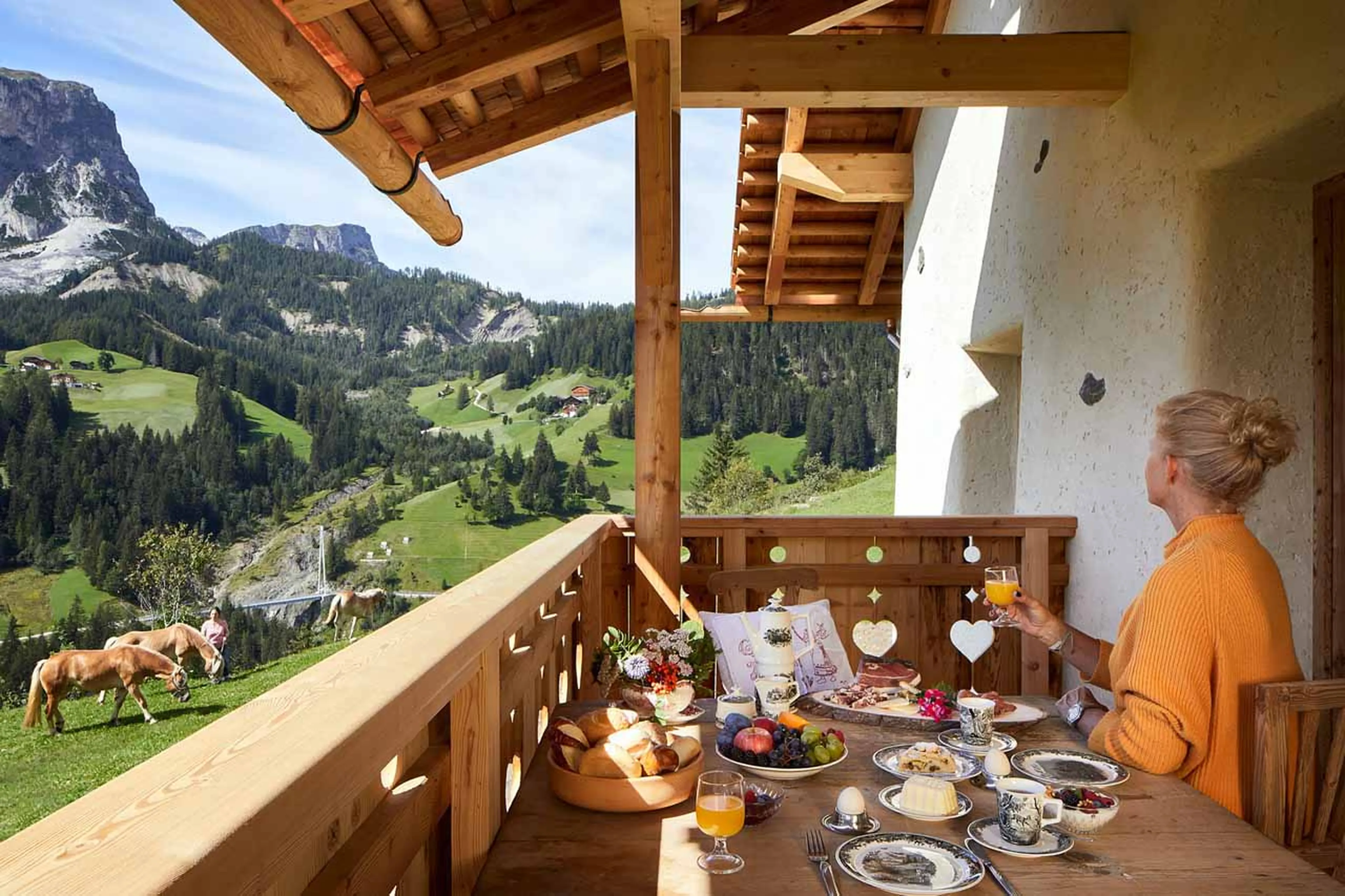 Balcony views from Chalet Sotciastel in Alta Badia