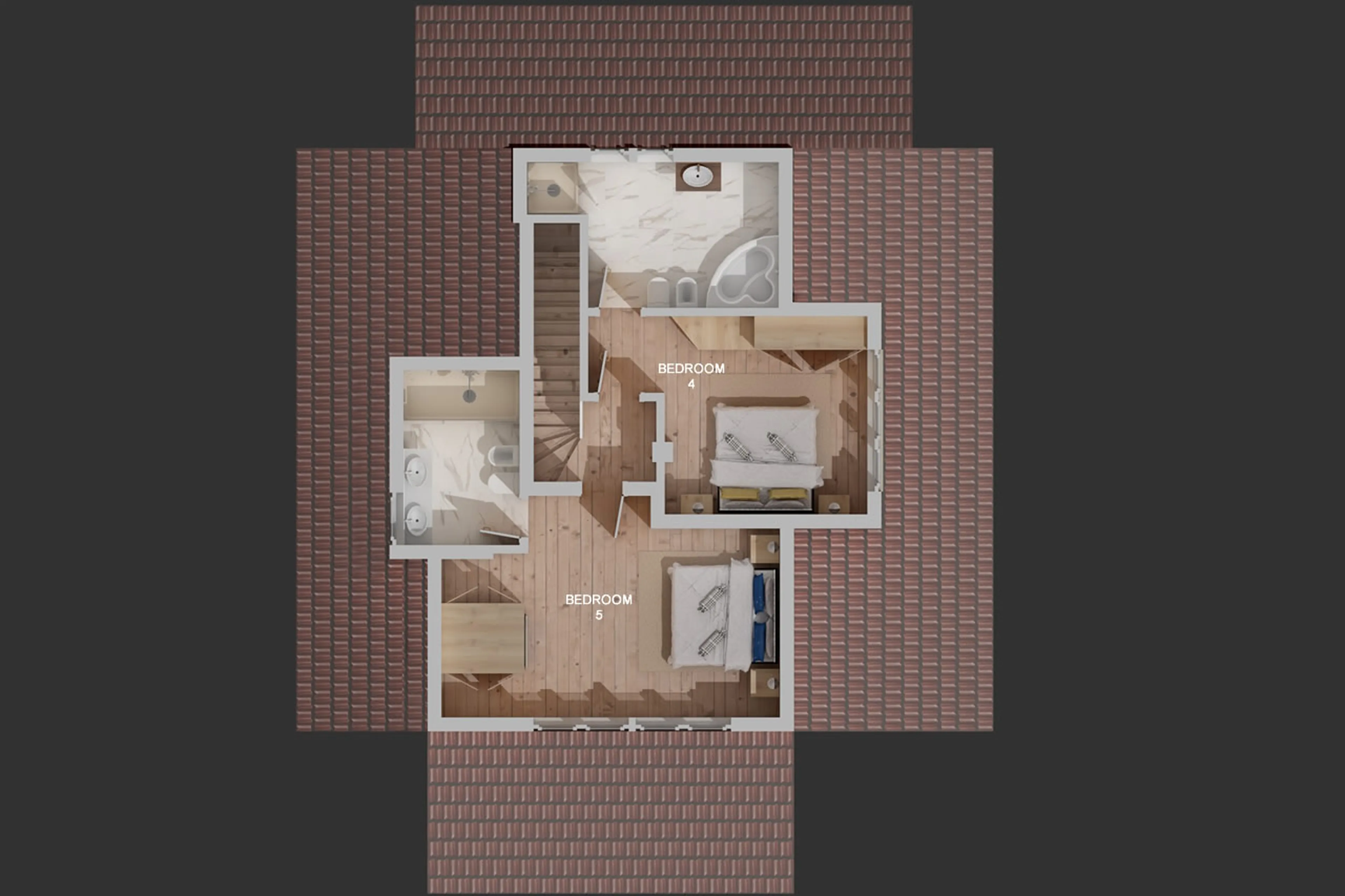 Level 3 floor plan of Chalet Sotciastel in Alta Badia