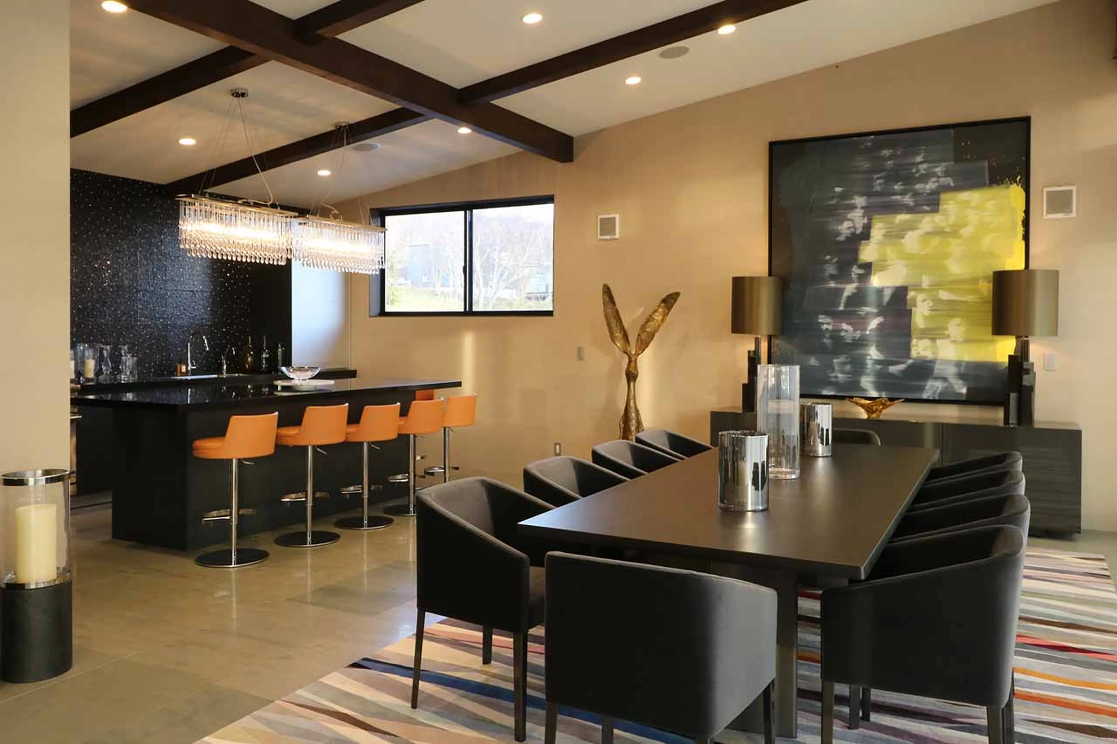 Dining table and kitchen at Seasons Residence in Niseko