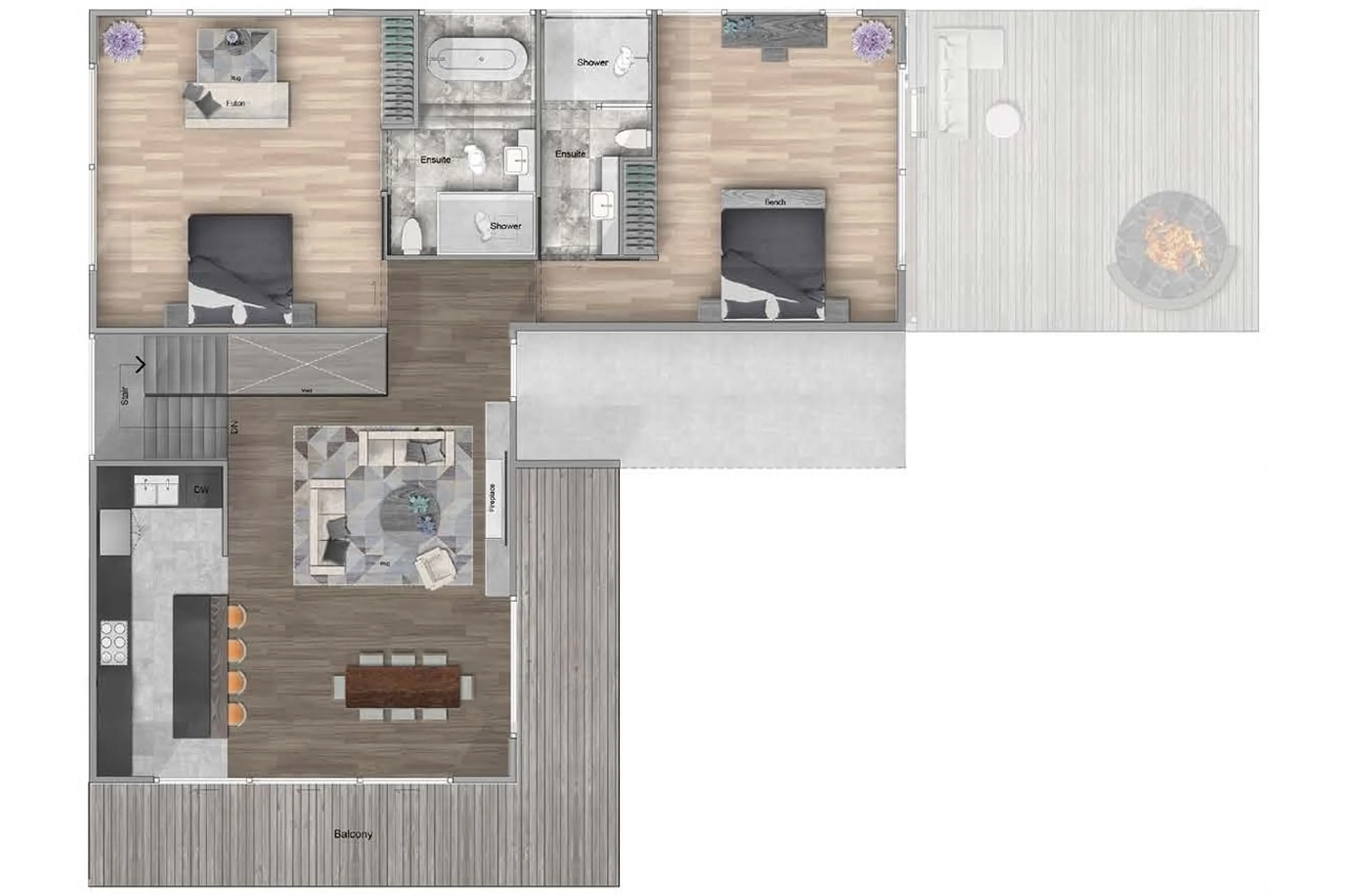 Level 1 floor plan of Seasons Retreat in Niseko