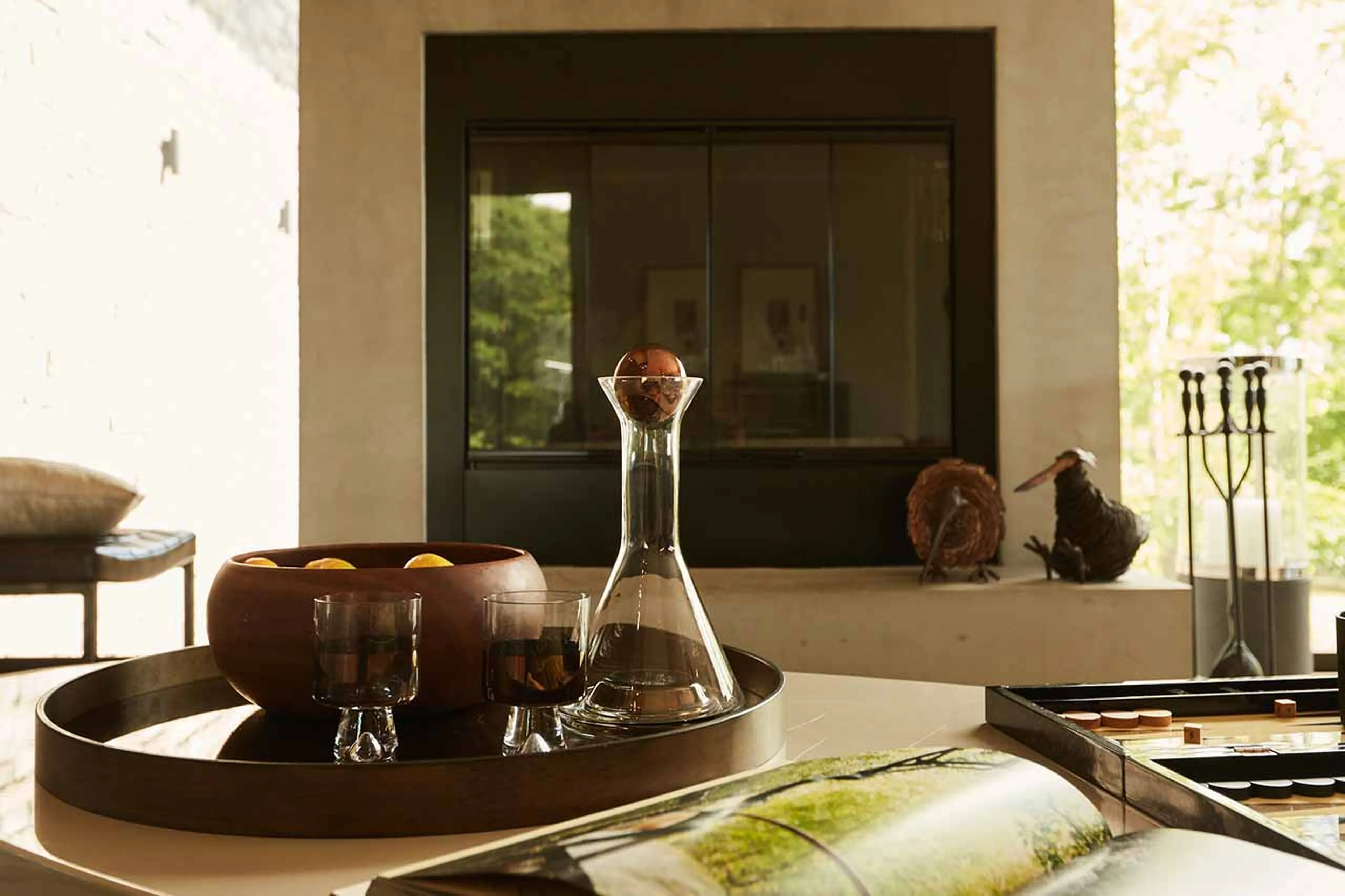 Fireplace in living area of Seasons Retreato in Niseko