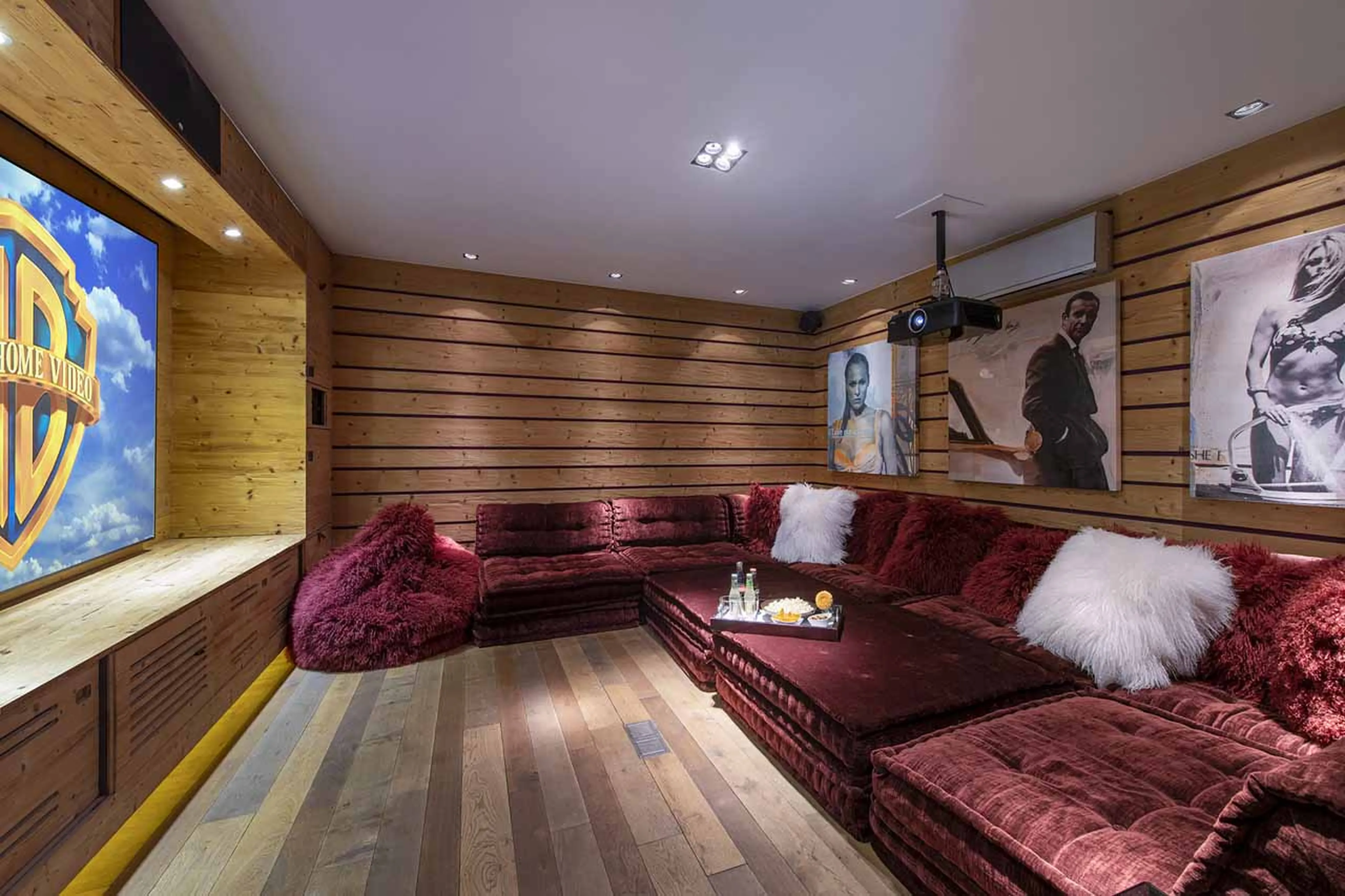 Cinema room at Chalet Spa in Verbier