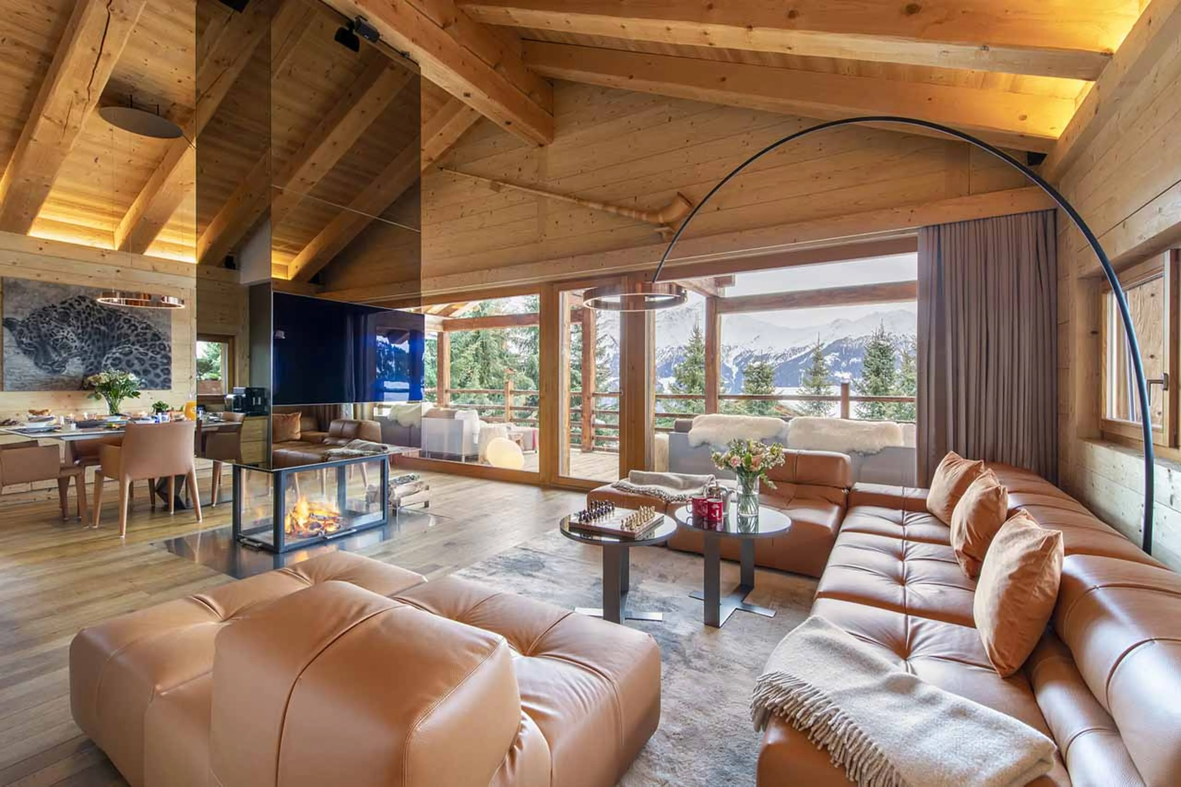 Living area at Chalet Spa in Verbier