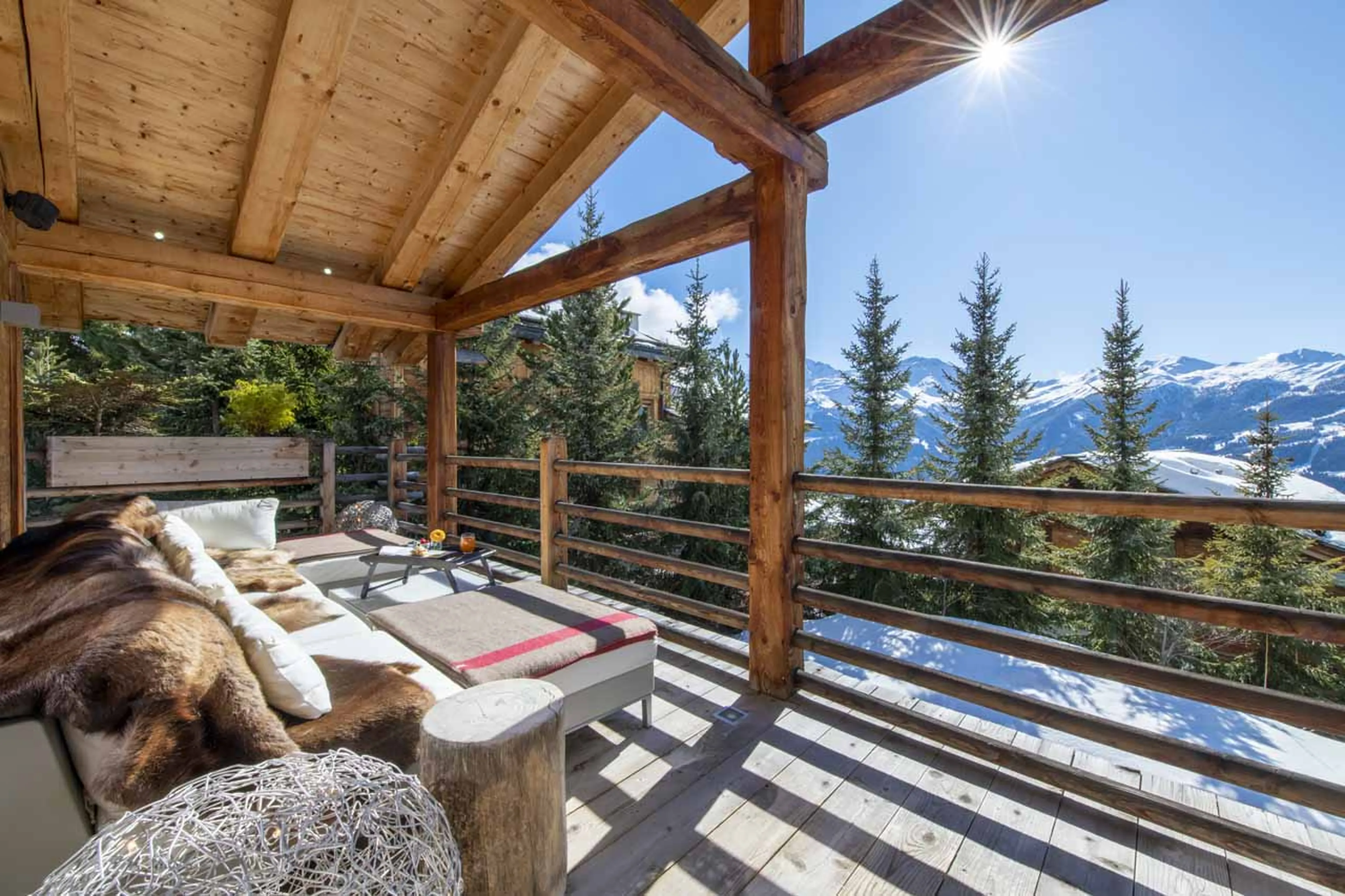 Mountain view from south terrace at Chalet Spa in Verbier