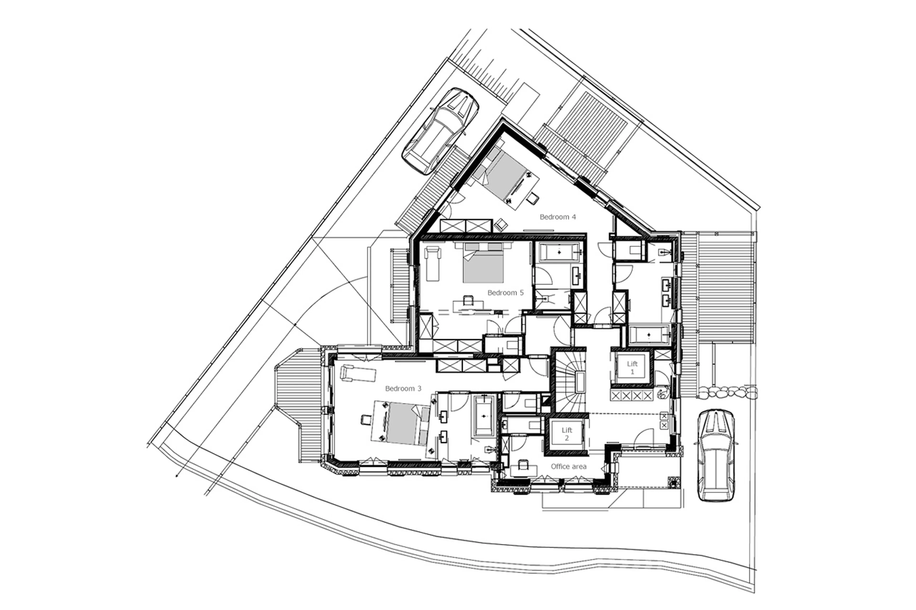 Level 0 floor plan of Chalet Tahoe in Courchevel 1850