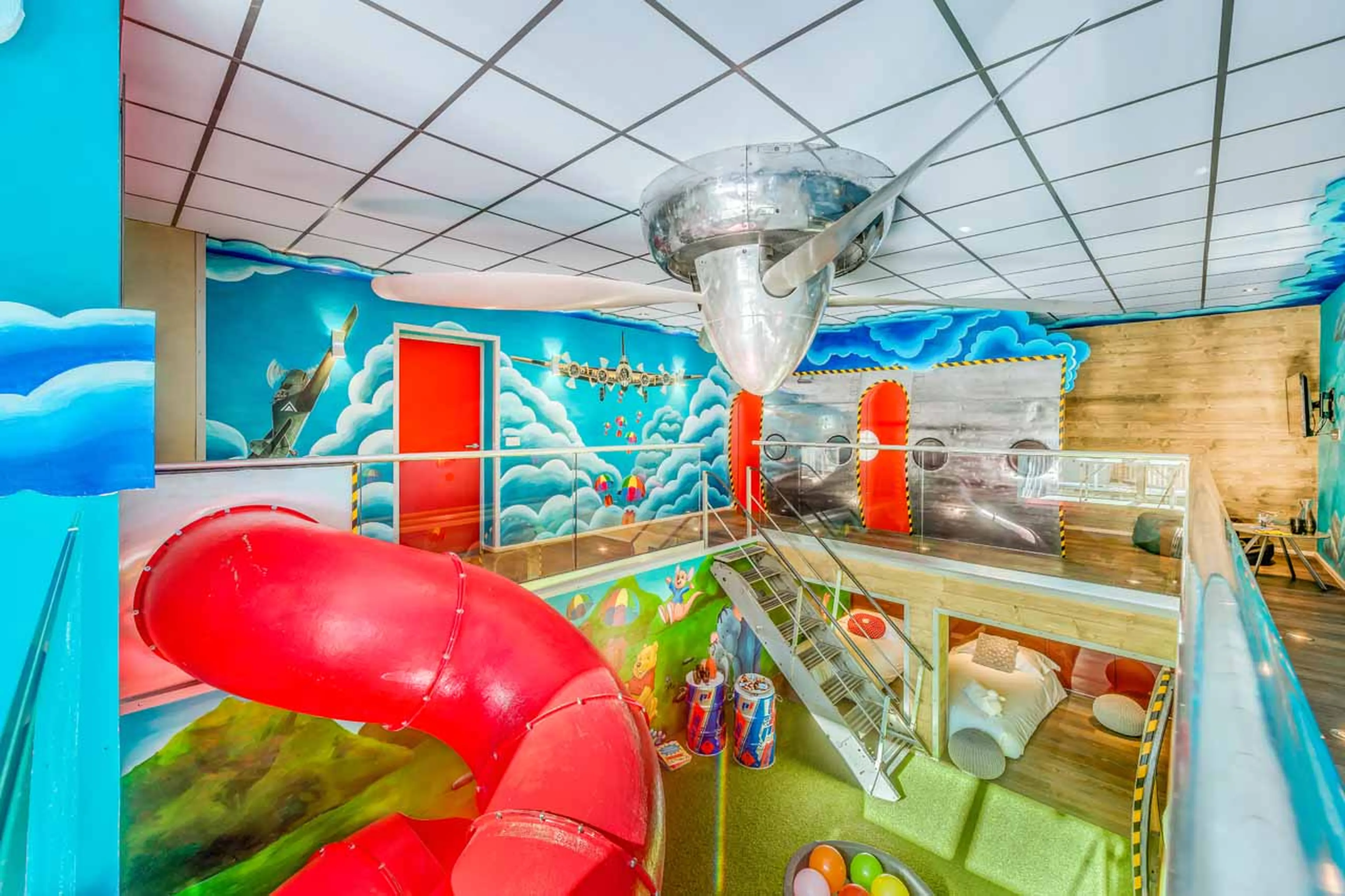 Fun slide in playroom at Chalet Tango in Tignes