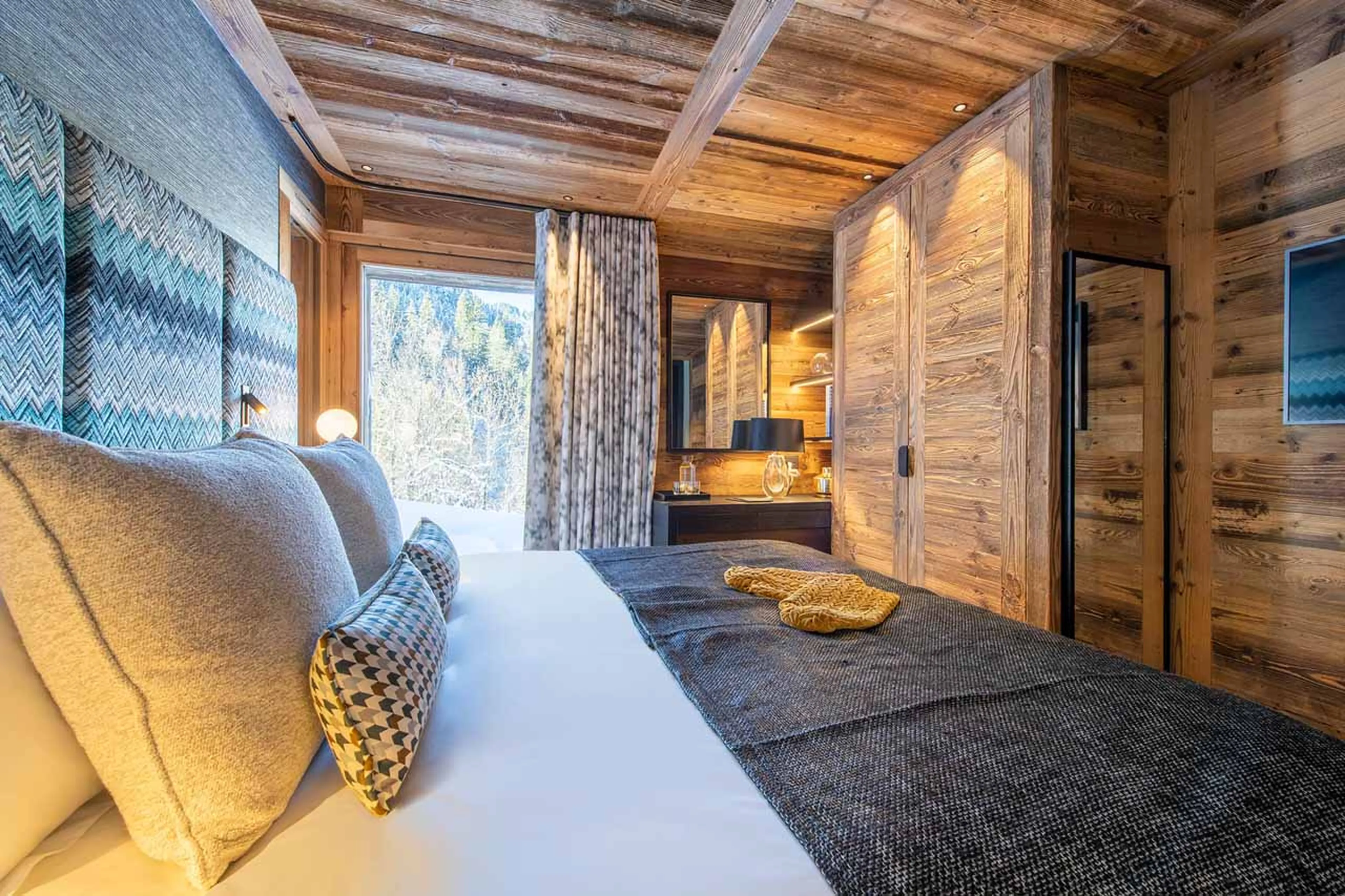 Access to terrace from bedroom two at Chalet Tataali in Morzine