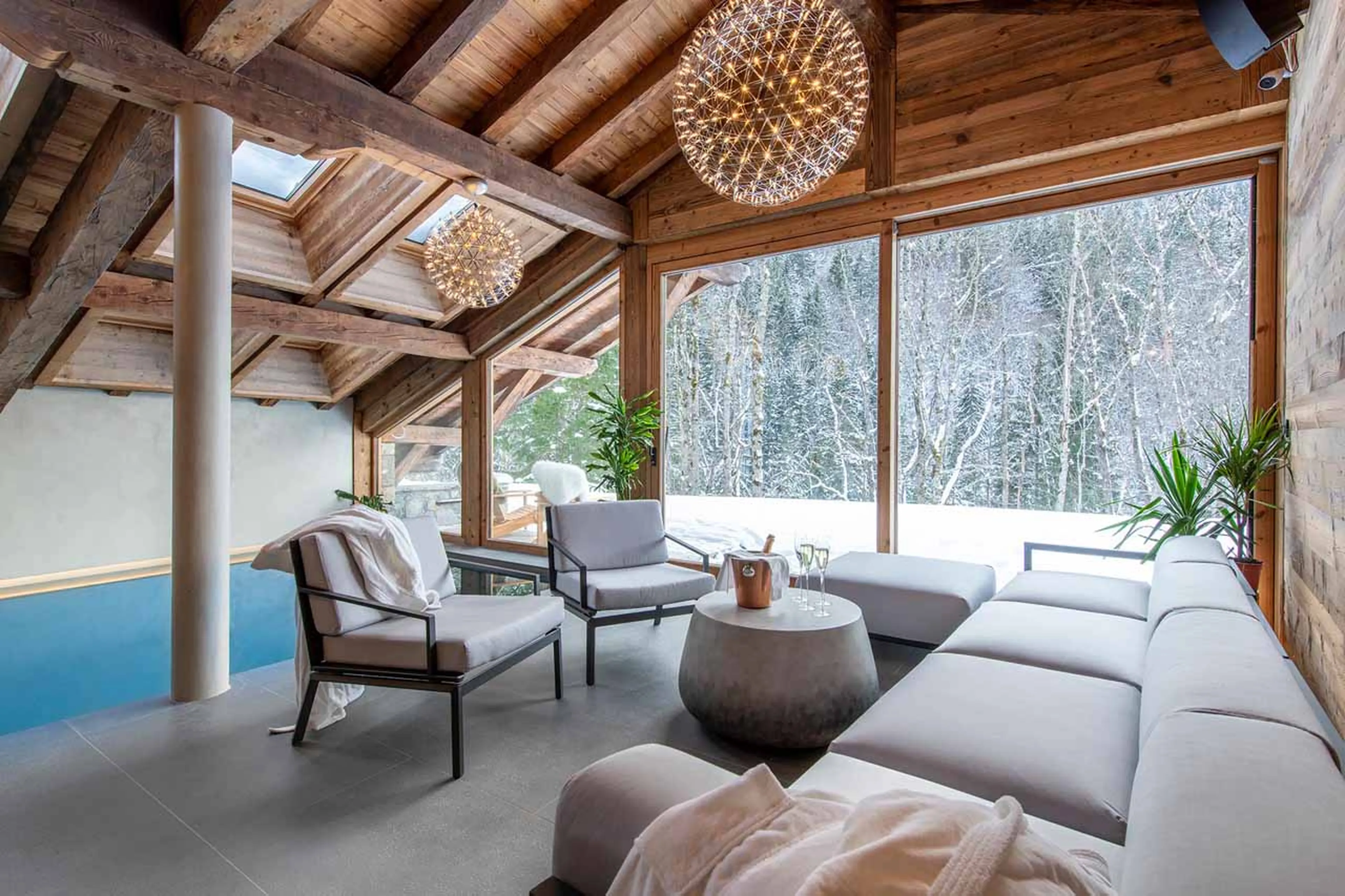 Views from spa area at Chalet Tataali in Morzine